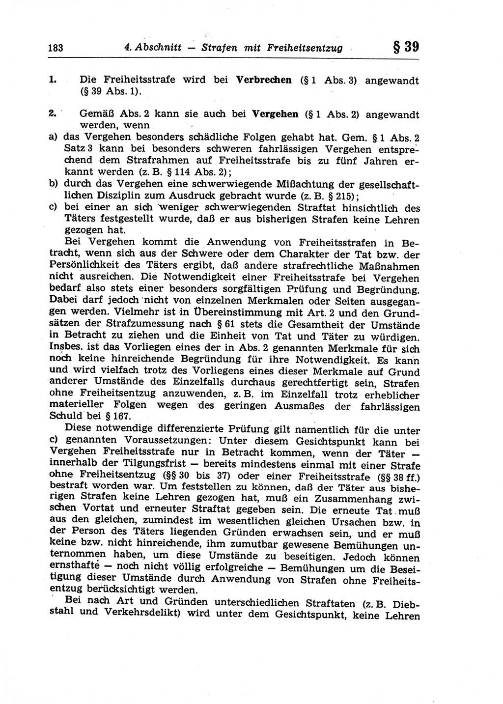 Strafrecht der Deutschen Demokratischen Republik (DDR), Lehrkommentar zum Strafgesetzbuch (StGB), Allgemeiner Teil 1970, Seite 183 (Strafr. DDR Lehrkomm. StGB AT 1970, S. 183)