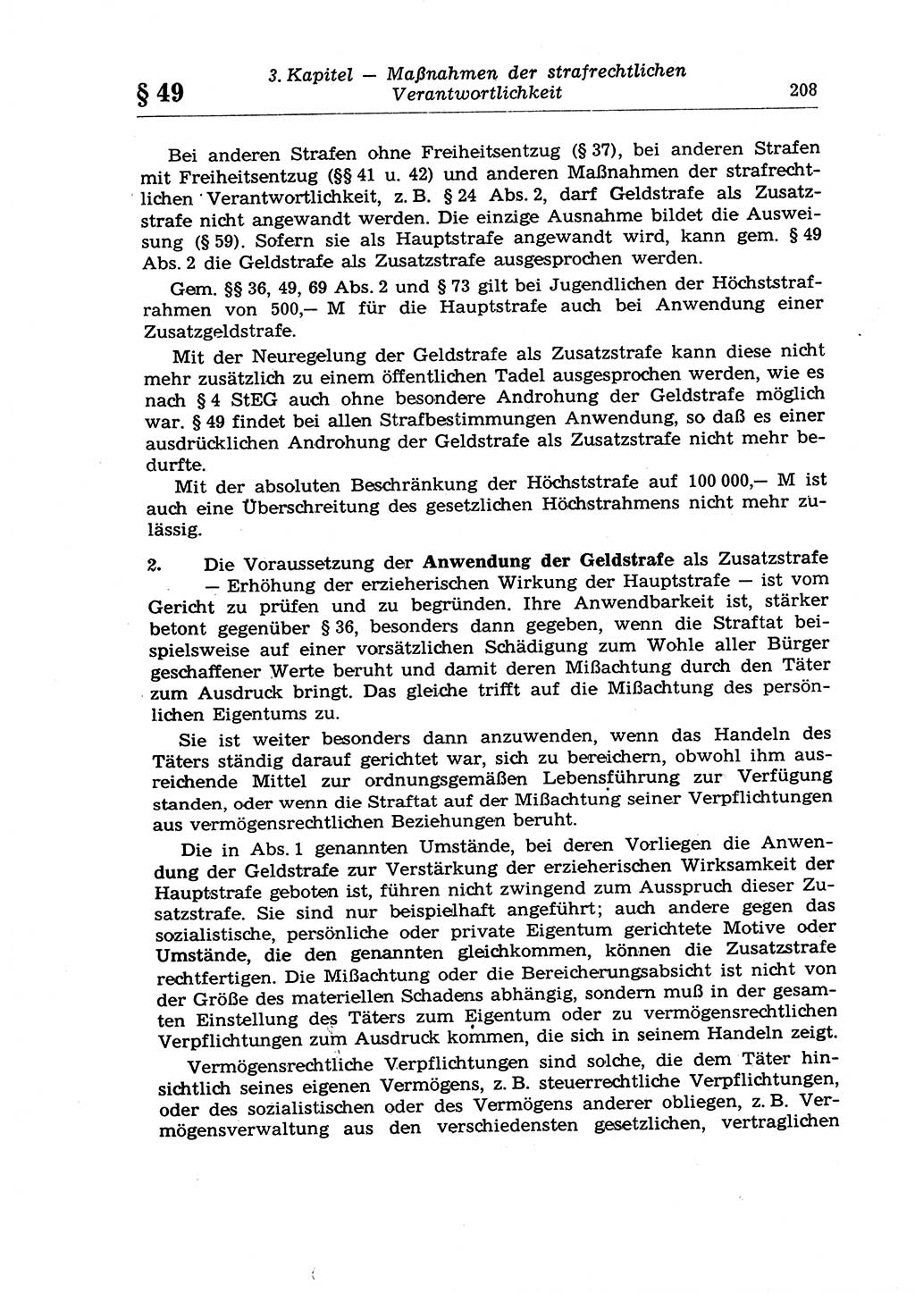 Strafrecht der Deutschen Demokratischen Republik (DDR), Lehrkommentar zum Strafgesetzbuch (StGB), Allgemeiner Teil 1970, Seite 208 (Strafr. DDR Lehrkomm. StGB AT 1970, S. 208)