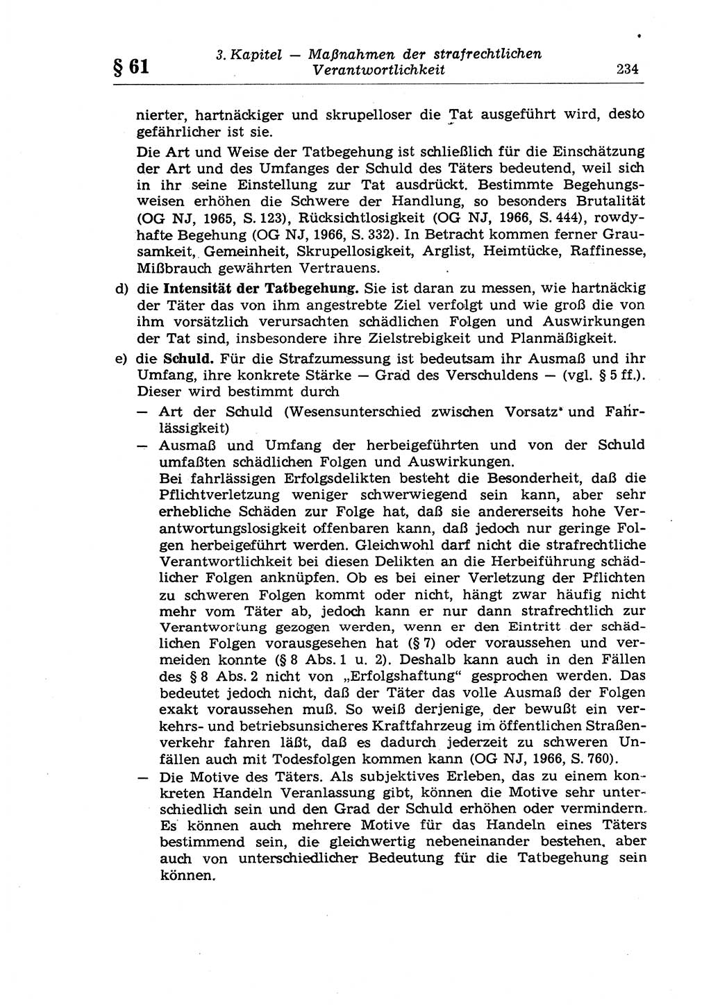 Strafrecht der Deutschen Demokratischen Republik (DDR), Lehrkommentar zum Strafgesetzbuch (StGB), Allgemeiner Teil 1970, Seite 234 (Strafr. DDR Lehrkomm. StGB AT 1970, S. 234)