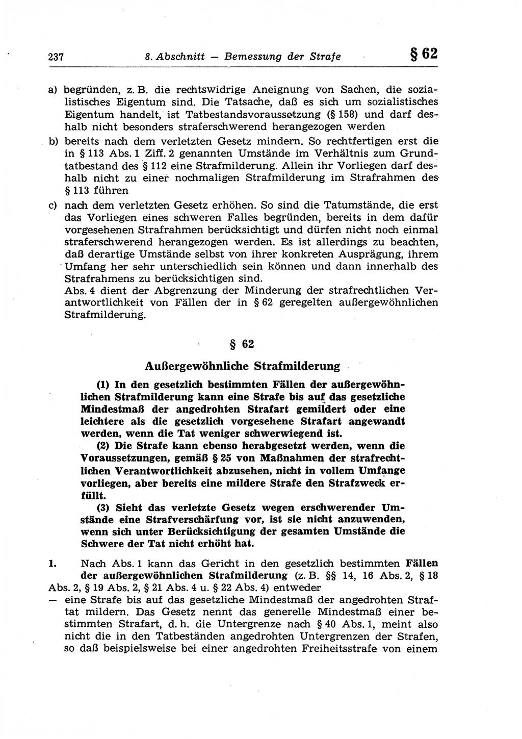 Strafrecht der Deutschen Demokratischen Republik (DDR), Lehrkommentar zum Strafgesetzbuch (StGB), Allgemeiner Teil 1970, Seite 237 (Strafr. DDR Lehrkomm. StGB AT 1970, S. 237)