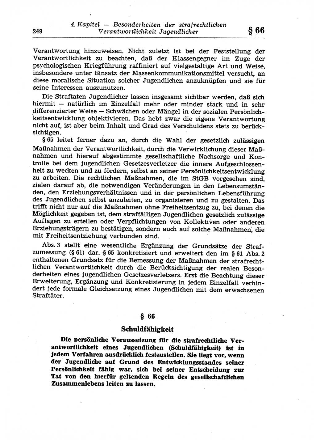 Strafrecht der Deutschen Demokratischen Republik (DDR), Lehrkommentar zum Strafgesetzbuch (StGB), Allgemeiner Teil 1970, Seite 249 (Strafr. DDR Lehrkomm. StGB AT 1970, S. 249)