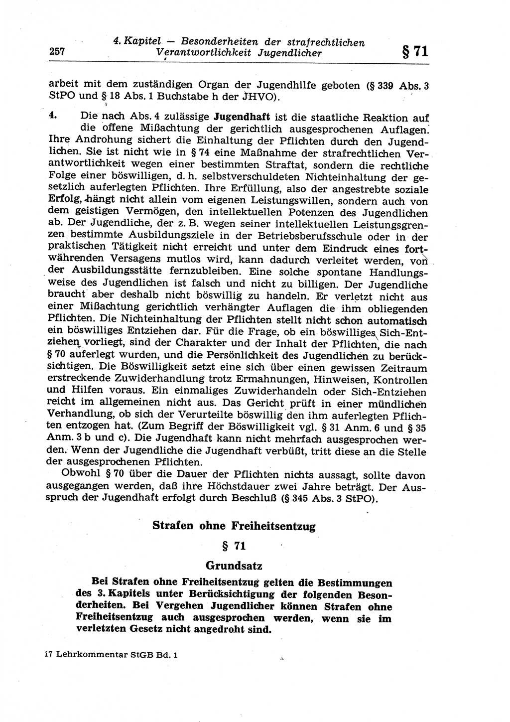 Strafrecht der Deutschen Demokratischen Republik (DDR), Lehrkommentar zum Strafgesetzbuch (StGB), Allgemeiner Teil 1970, Seite 257 (Strafr. DDR Lehrkomm. StGB AT 1970, S. 257)