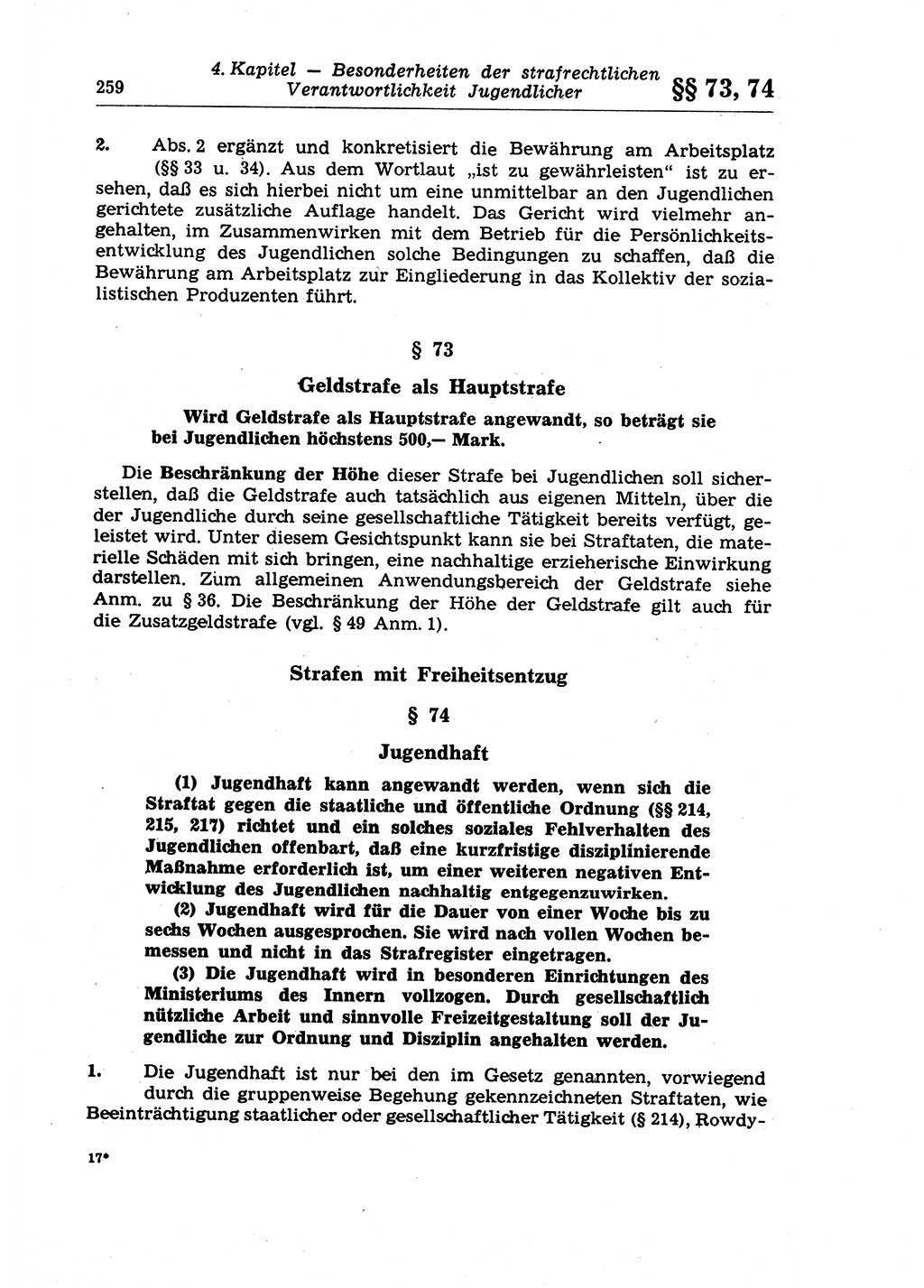Strafrecht der Deutschen Demokratischen Republik (DDR), Lehrkommentar zum Strafgesetzbuch (StGB), Allgemeiner Teil 1970, Seite 259 (Strafr. DDR Lehrkomm. StGB AT 1970, S. 259)