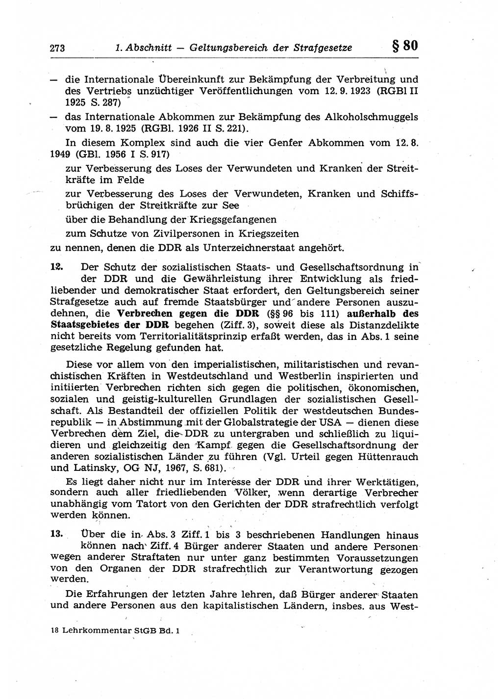 Strafrecht der Deutschen Demokratischen Republik (DDR), Lehrkommentar zum Strafgesetzbuch (StGB), Allgemeiner Teil 1970, Seite 273 (Strafr. DDR Lehrkomm. StGB AT 1970, S. 273)