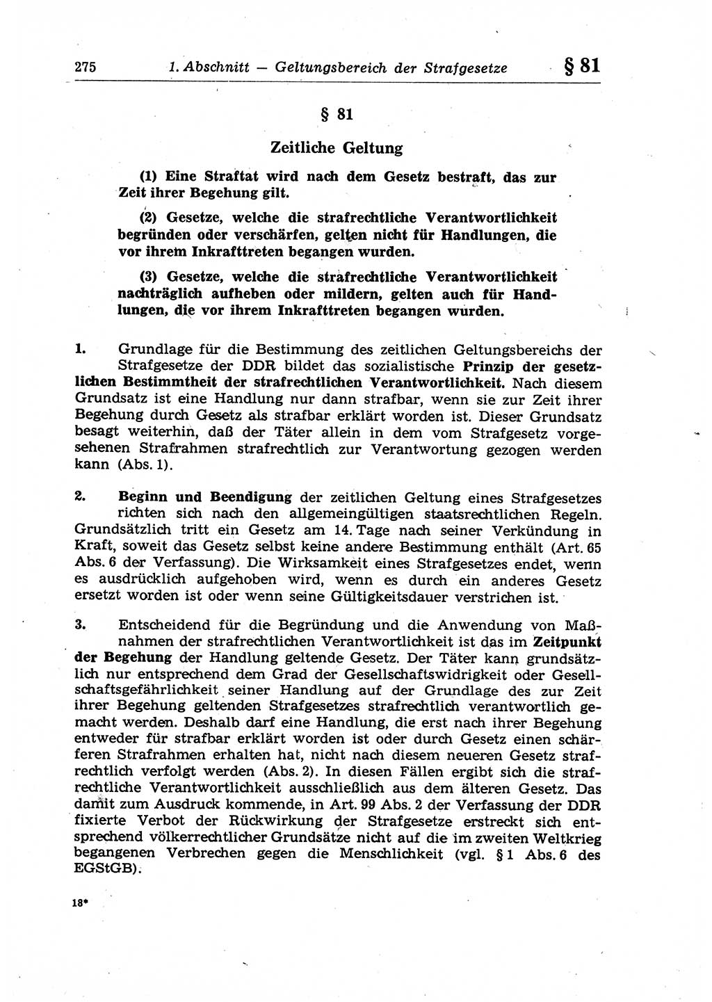 Strafrecht der Deutschen Demokratischen Republik (DDR), Lehrkommentar zum Strafgesetzbuch (StGB), Allgemeiner Teil 1970, Seite 275 (Strafr. DDR Lehrkomm. StGB AT 1970, S. 275)