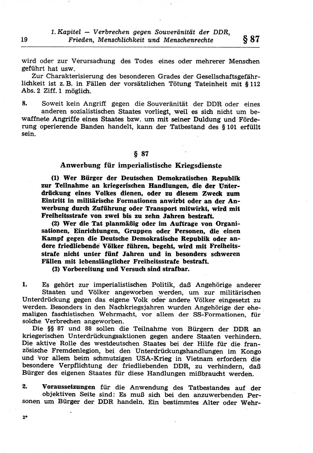 Strafrecht der Deutschen Demokratischen Republik (DDR), Lehrkommentar zum Strafgesetzbuch (StGB), Besonderer Teil 1970, Seite 19 (Strafr. DDR Lehrkomm. StGB BT 1970, S. 19)