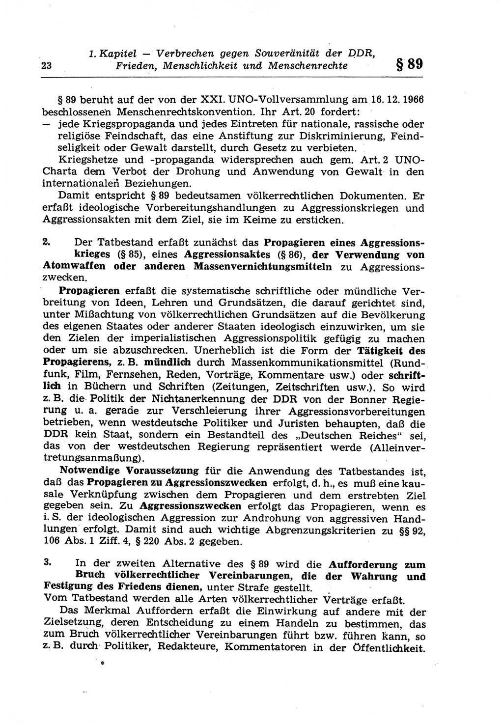 Strafrecht der Deutschen Demokratischen Republik (DDR), Lehrkommentar zum Strafgesetzbuch (StGB), Besonderer Teil 1970, Seite 23 (Strafr. DDR Lehrkomm. StGB BT 1970, S. 23)