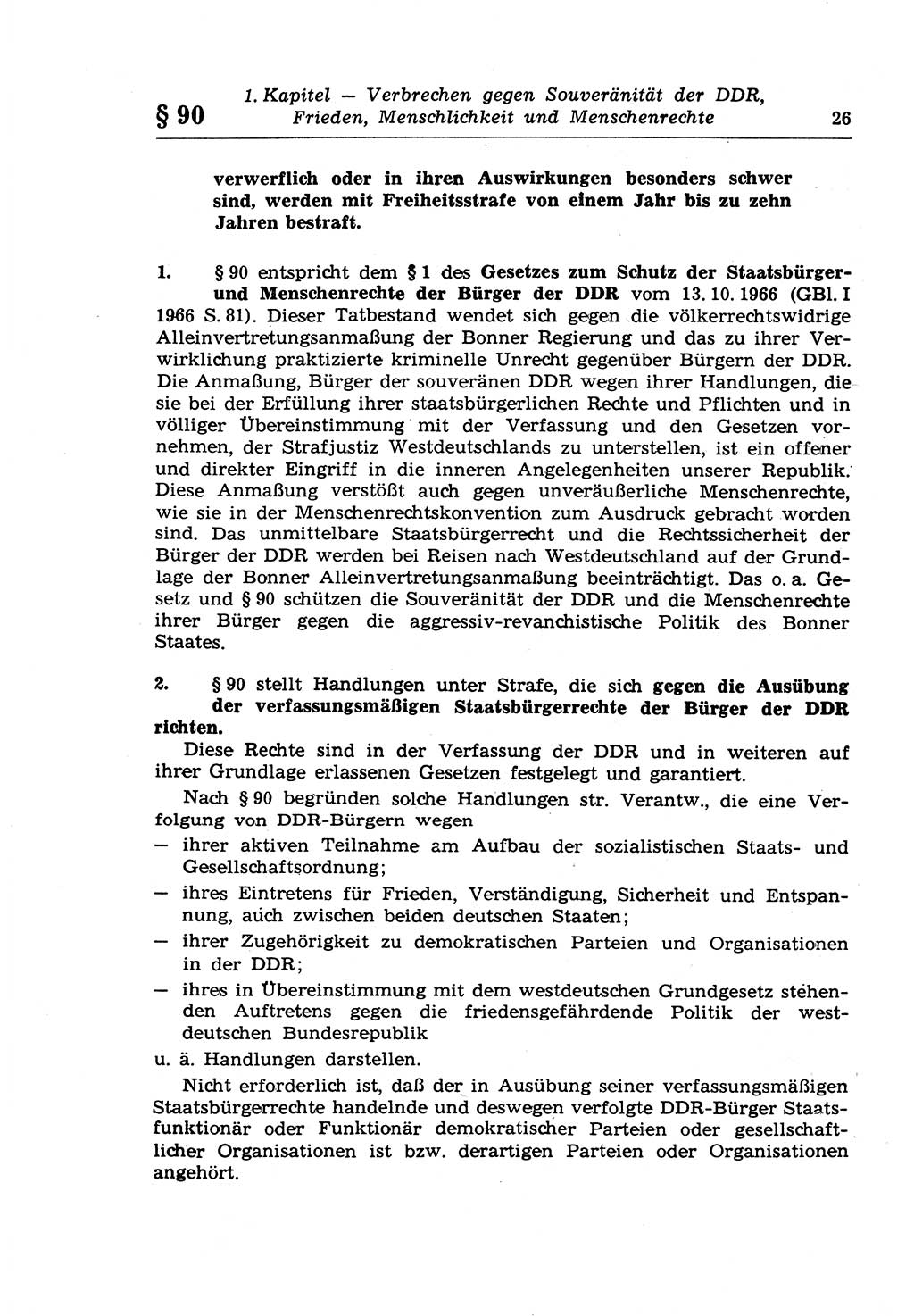 Strafrecht der Deutschen Demokratischen Republik (DDR), Lehrkommentar zum Strafgesetzbuch (StGB), Besonderer Teil 1970, Seite 26 (Strafr. DDR Lehrkomm. StGB BT 1970, S. 26)