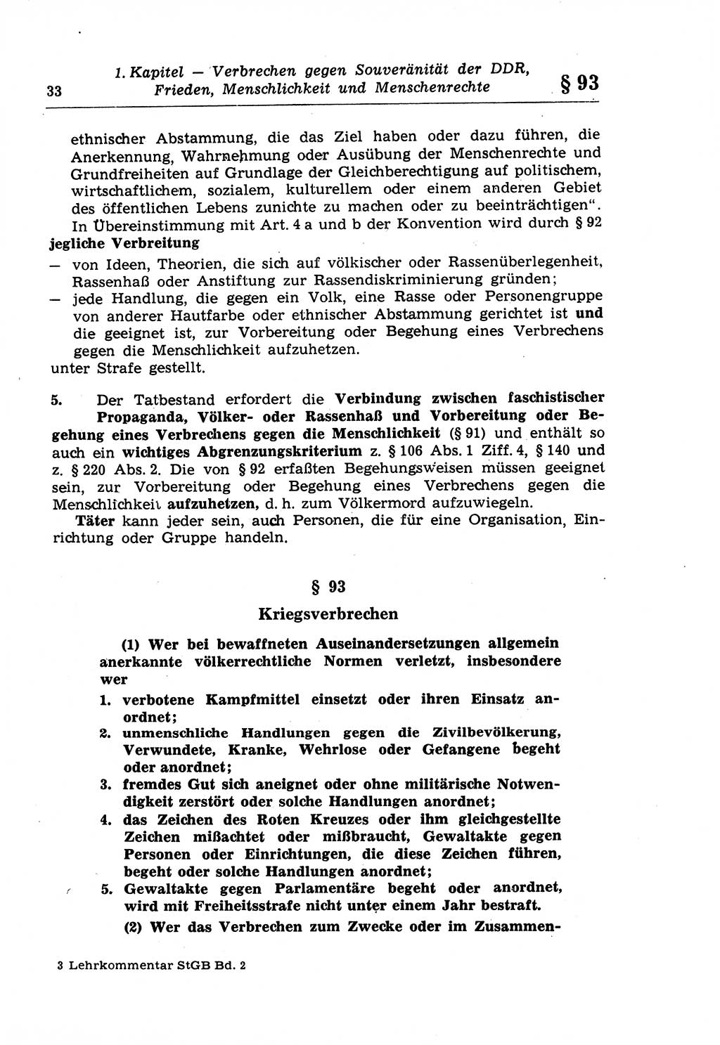 Strafrecht der Deutschen Demokratischen Republik (DDR), Lehrkommentar zum Strafgesetzbuch (StGB), Besonderer Teil 1970, Seite 33 (Strafr. DDR Lehrkomm. StGB BT 1970, S. 33)