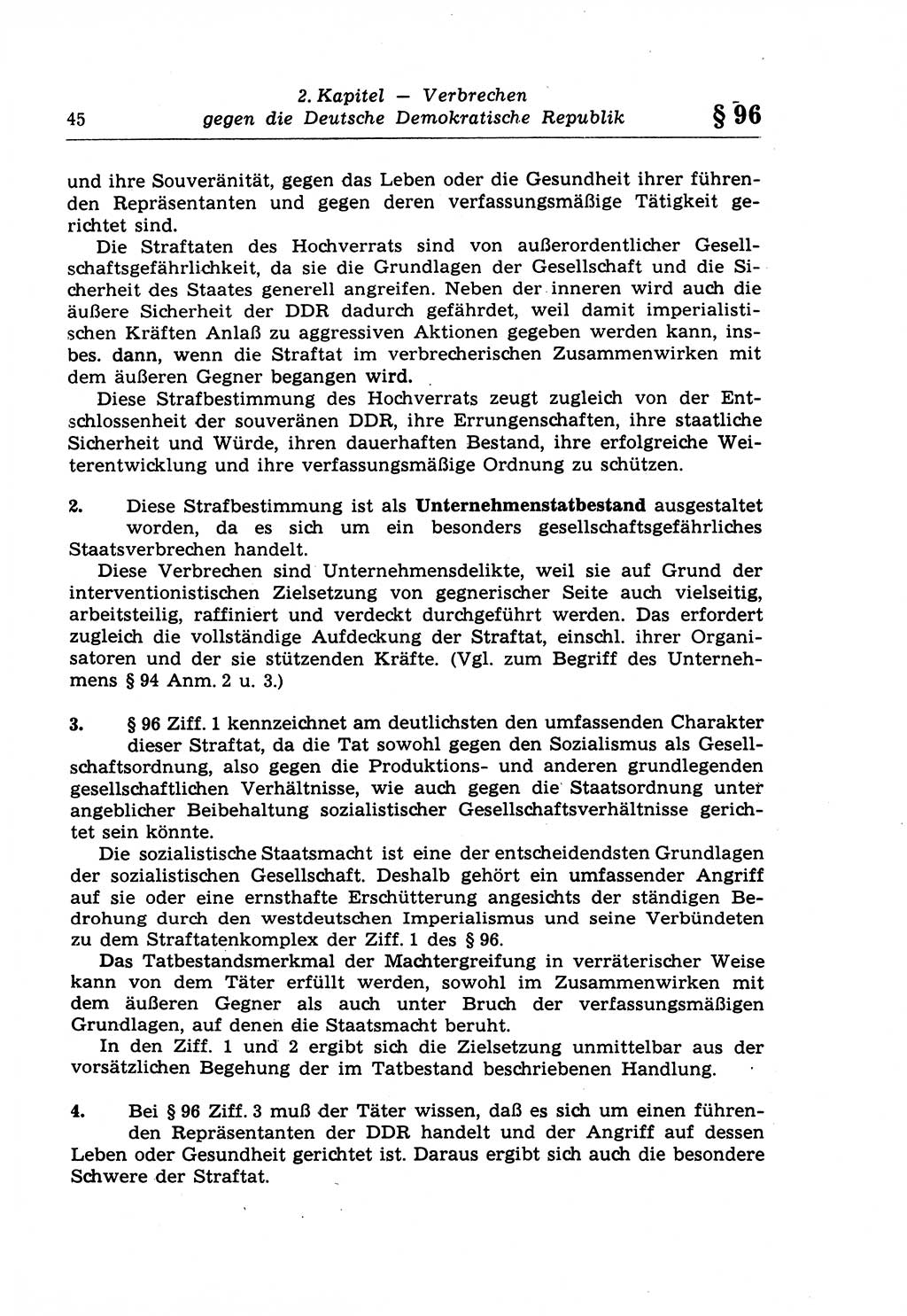 Strafrecht der Deutschen Demokratischen Republik (DDR), Lehrkommentar zum Strafgesetzbuch (StGB), Besonderer Teil 1970, Seite 45 (Strafr. DDR Lehrkomm. StGB BT 1970, S. 45)