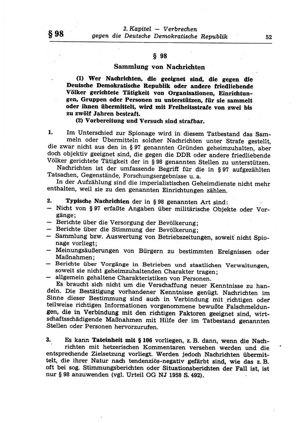 Strafrecht der Deutschen Demokratischen Republik (DDR), Lehrkommentar zum Strafgesetzbuch (StGB), Besonderer Teil 1970, Seite 52 (Strafr. DDR Lehrkomm. StGB BT 1970, S. 52)