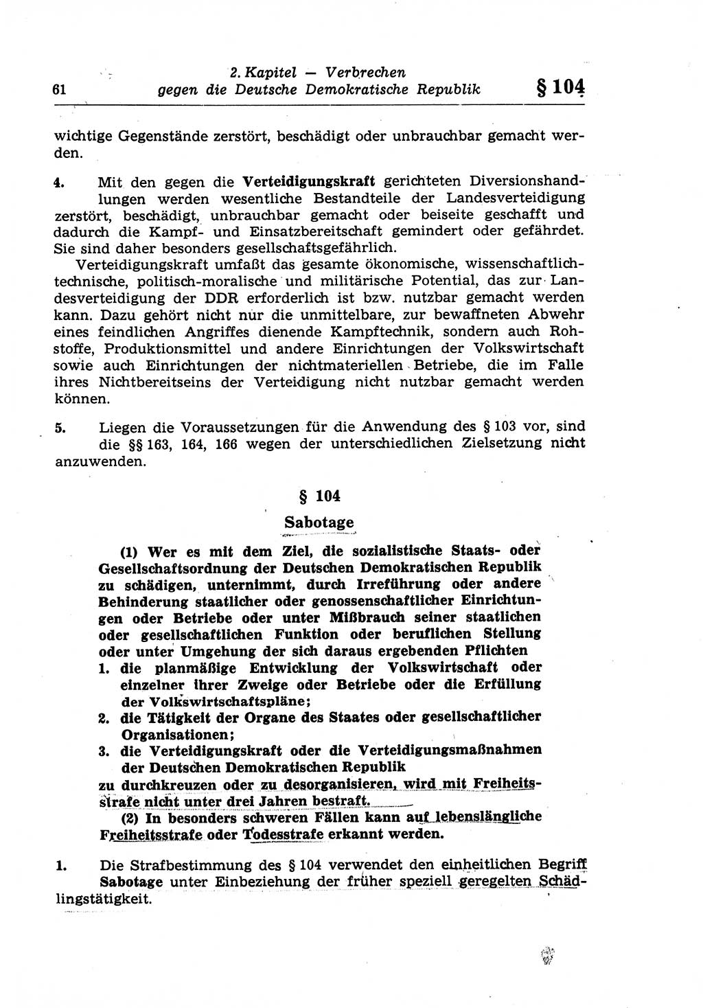 Strafrecht der Deutschen Demokratischen Republik (DDR), Lehrkommentar zum Strafgesetzbuch (StGB), Besonderer Teil 1970, Seite 61 (Strafr. DDR Lehrkomm. StGB BT 1970, S. 61)