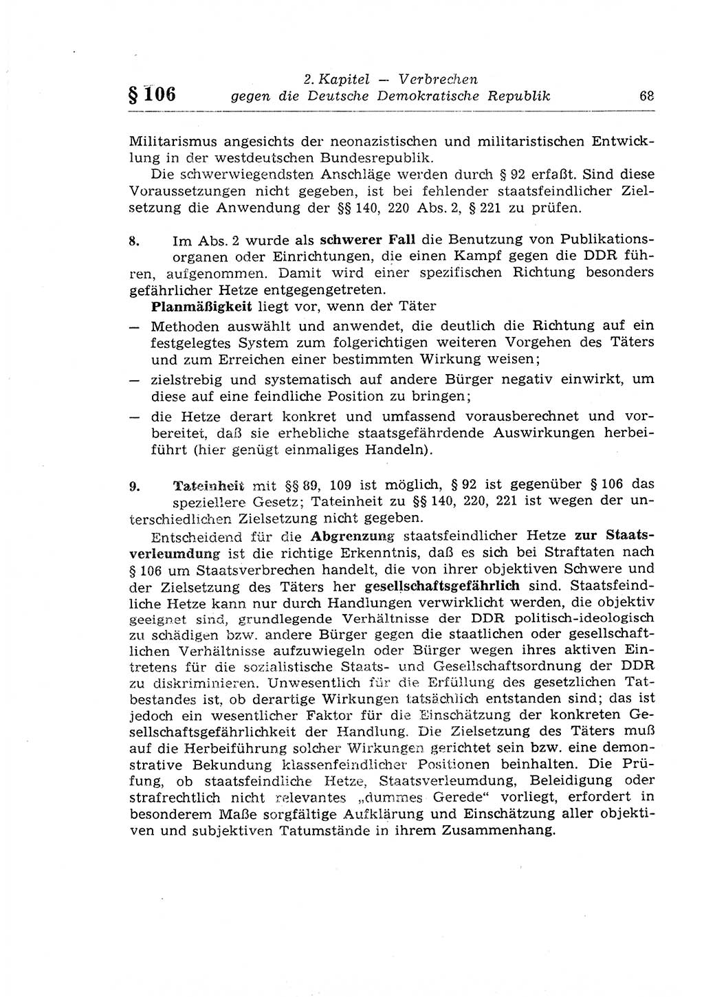 Strafrecht der Deutschen Demokratischen Republik (DDR), Lehrkommentar zum Strafgesetzbuch (StGB), Besonderer Teil 1970, Seite 68 (Strafr. DDR Lehrkomm. StGB BT 1970, S. 68)