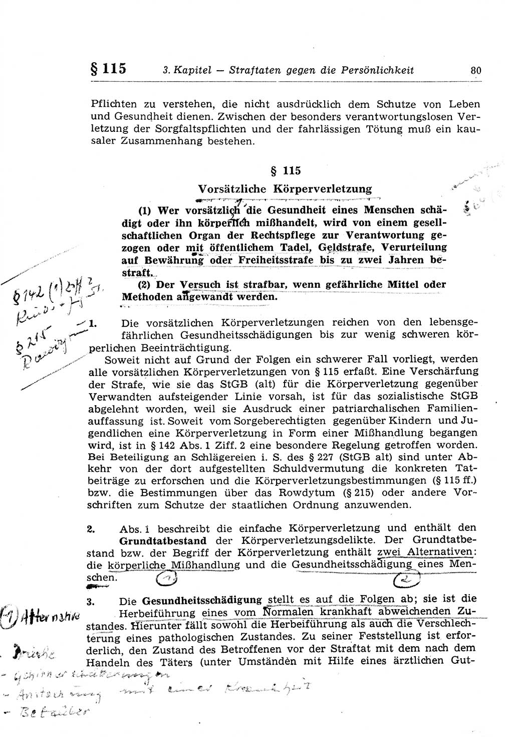 Strafrecht der Deutschen Demokratischen Republik (DDR), Lehrkommentar zum Strafgesetzbuch (StGB), Besonderer Teil 1970, Seite 80 (Strafr. DDR Lehrkomm. StGB BT 1970, S. 80)