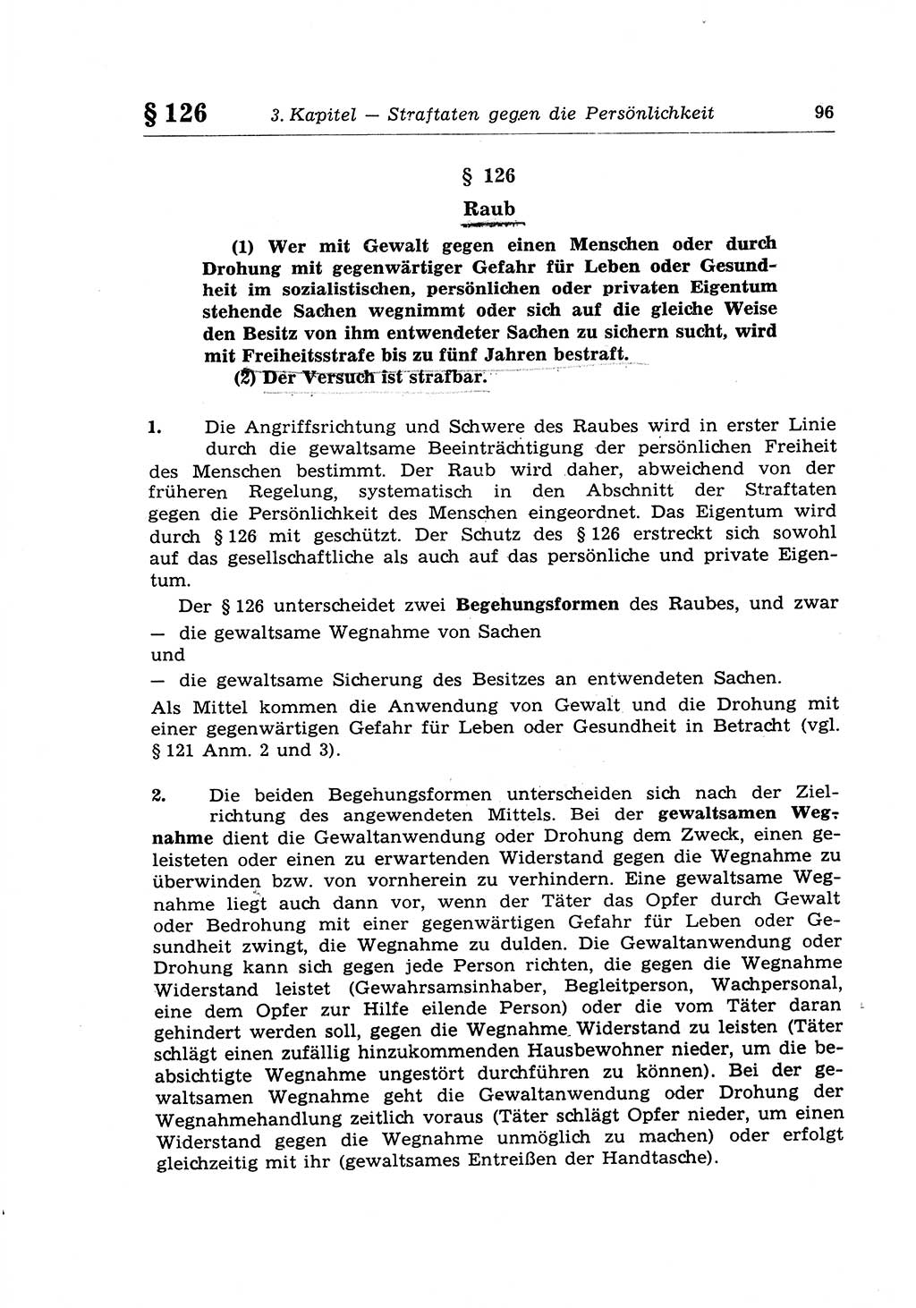 Strafrecht der Deutschen Demokratischen Republik (DDR), Lehrkommentar zum Strafgesetzbuch (StGB), Besonderer Teil 1970, Seite 96 (Strafr. DDR Lehrkomm. StGB BT 1970, S. 96)