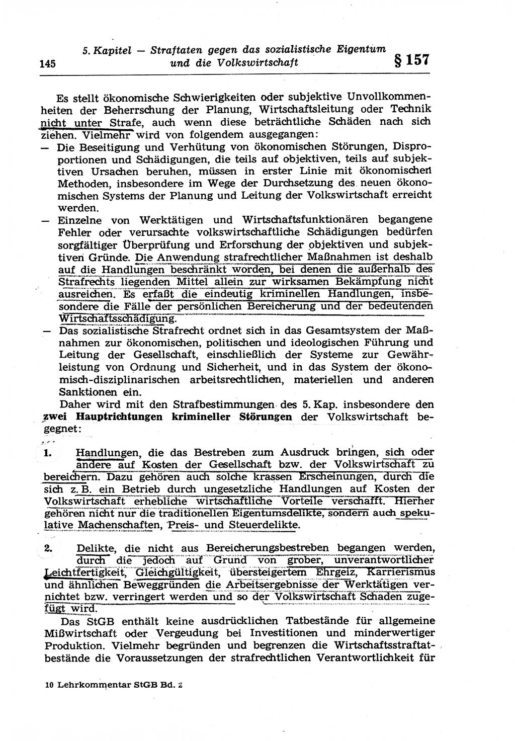 Strafrecht der Deutschen Demokratischen Republik (DDR), Lehrkommentar zum Strafgesetzbuch (StGB), Besonderer Teil 1970, Seite 145 (Strafr. DDR Lehrkomm. StGB BT 1970, S. 145)