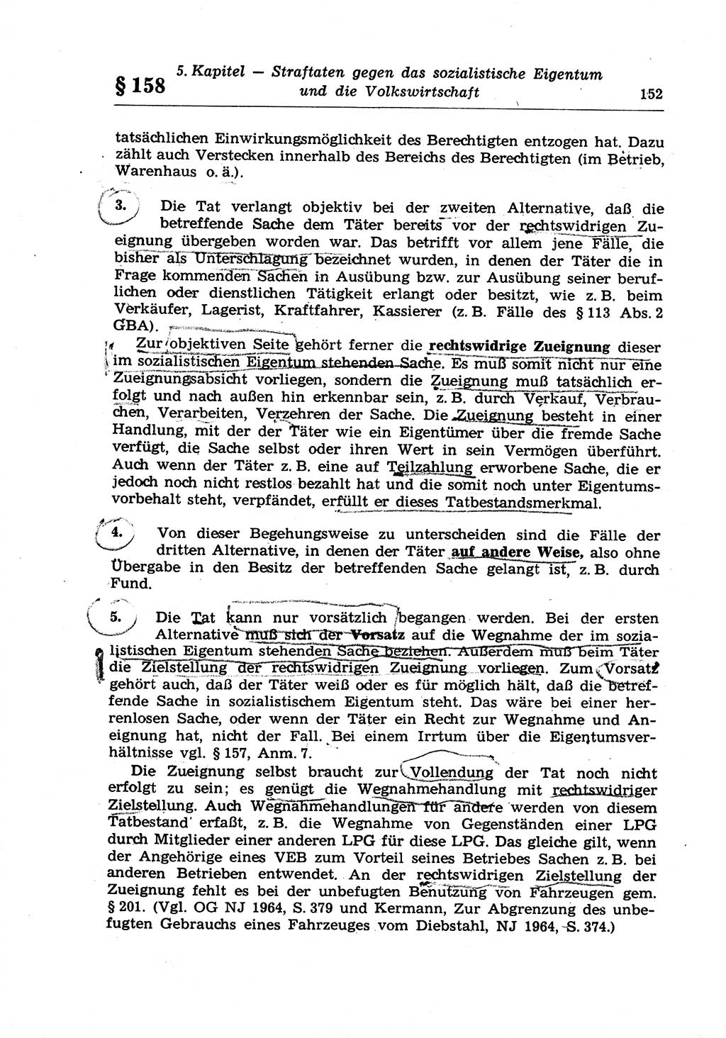Strafrecht der Deutschen Demokratischen Republik (DDR), Lehrkommentar zum Strafgesetzbuch (StGB), Besonderer Teil 1970, Seite 152 (Strafr. DDR Lehrkomm. StGB BT 1970, S. 152)
