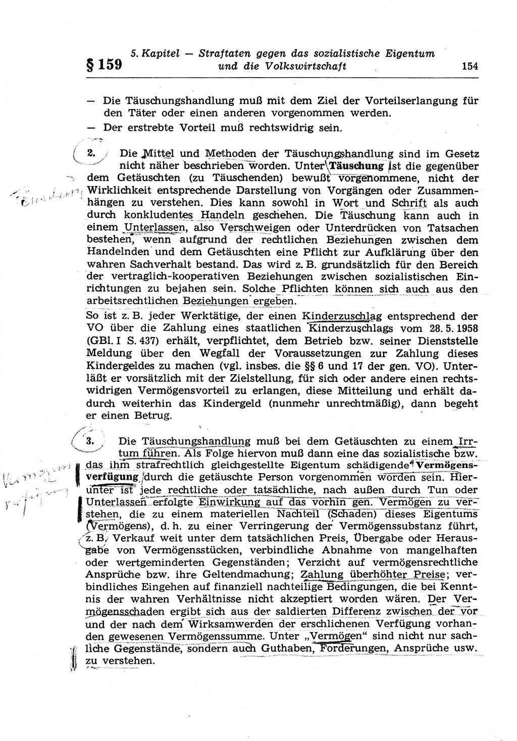 Strafrecht der Deutschen Demokratischen Republik (DDR), Lehrkommentar zum Strafgesetzbuch (StGB), Besonderer Teil 1970, Seite 154 (Strafr. DDR Lehrkomm. StGB BT 1970, S. 154)