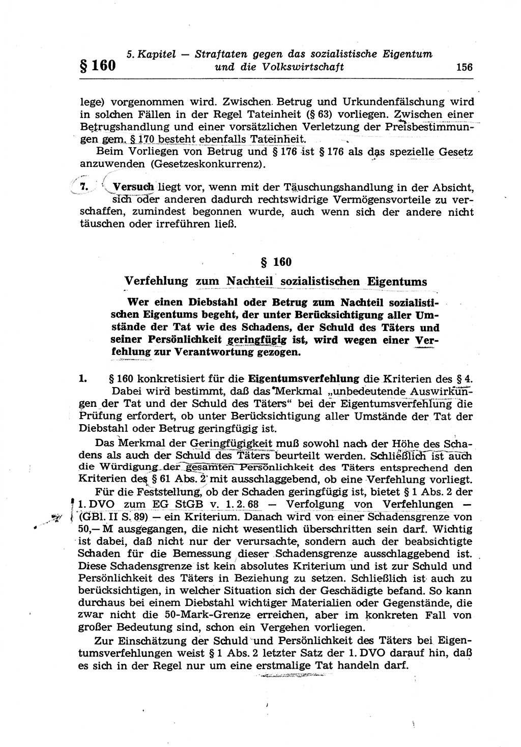 Strafrecht der Deutschen Demokratischen Republik (DDR), Lehrkommentar zum Strafgesetzbuch (StGB), Besonderer Teil 1970, Seite 156 (Strafr. DDR Lehrkomm. StGB BT 1970, S. 156)