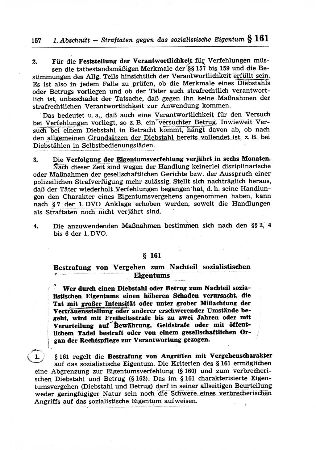 Strafrecht der Deutschen Demokratischen Republik (DDR), Lehrkommentar zum Strafgesetzbuch (StGB), Besonderer Teil 1970, Seite 157 (Strafr. DDR Lehrkomm. StGB BT 1970, S. 157)