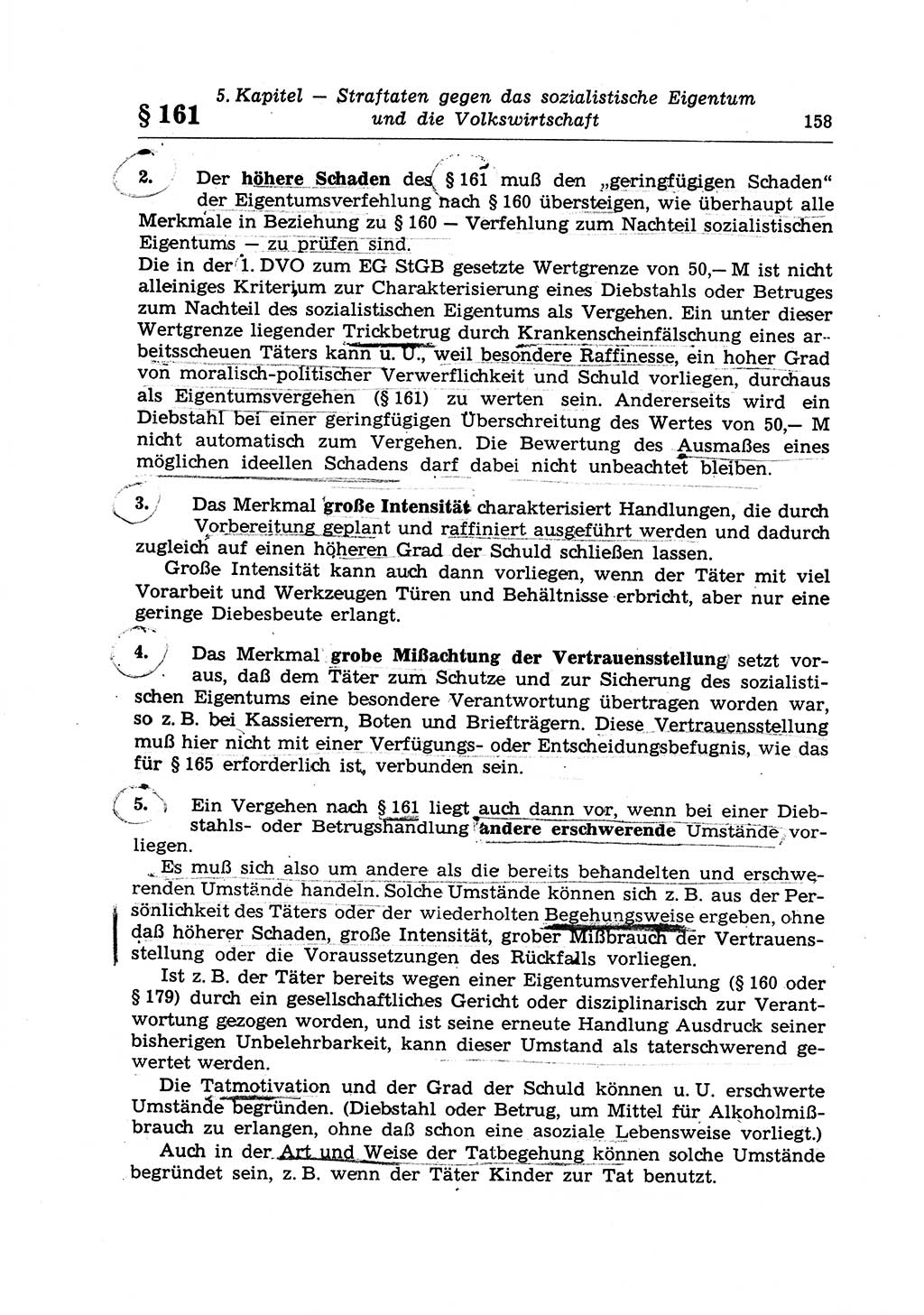 Strafrecht der Deutschen Demokratischen Republik (DDR), Lehrkommentar zum Strafgesetzbuch (StGB), Besonderer Teil 1970, Seite 158 (Strafr. DDR Lehrkomm. StGB BT 1970, S. 158)