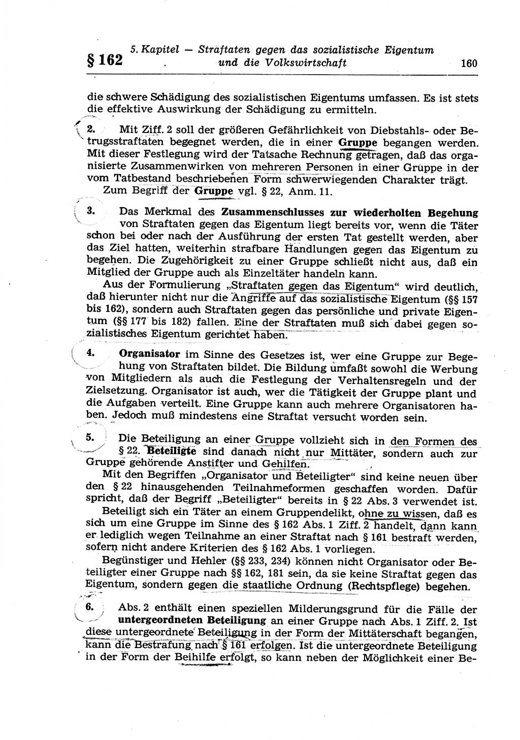 Strafrecht der Deutschen Demokratischen Republik (DDR), Lehrkommentar zum Strafgesetzbuch (StGB), Besonderer Teil 1970, Seite 160 (Strafr. DDR Lehrkomm. StGB BT 1970, S. 160)