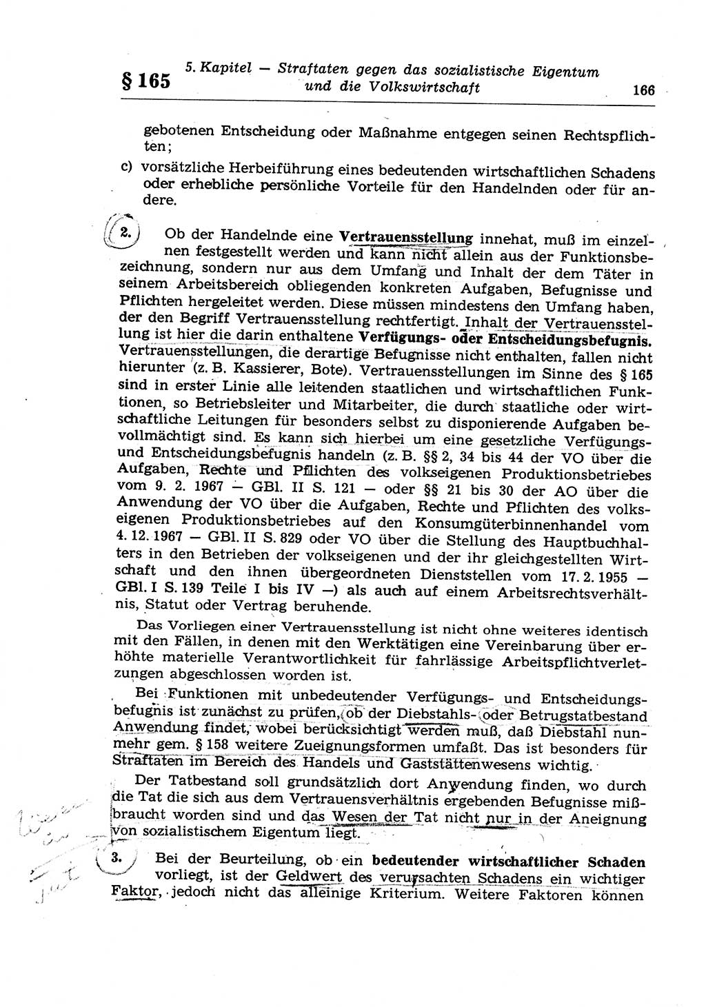 Strafrecht der Deutschen Demokratischen Republik (DDR), Lehrkommentar zum Strafgesetzbuch (StGB), Besonderer Teil 1970, Seite 166 (Strafr. DDR Lehrkomm. StGB BT 1970, S. 166)