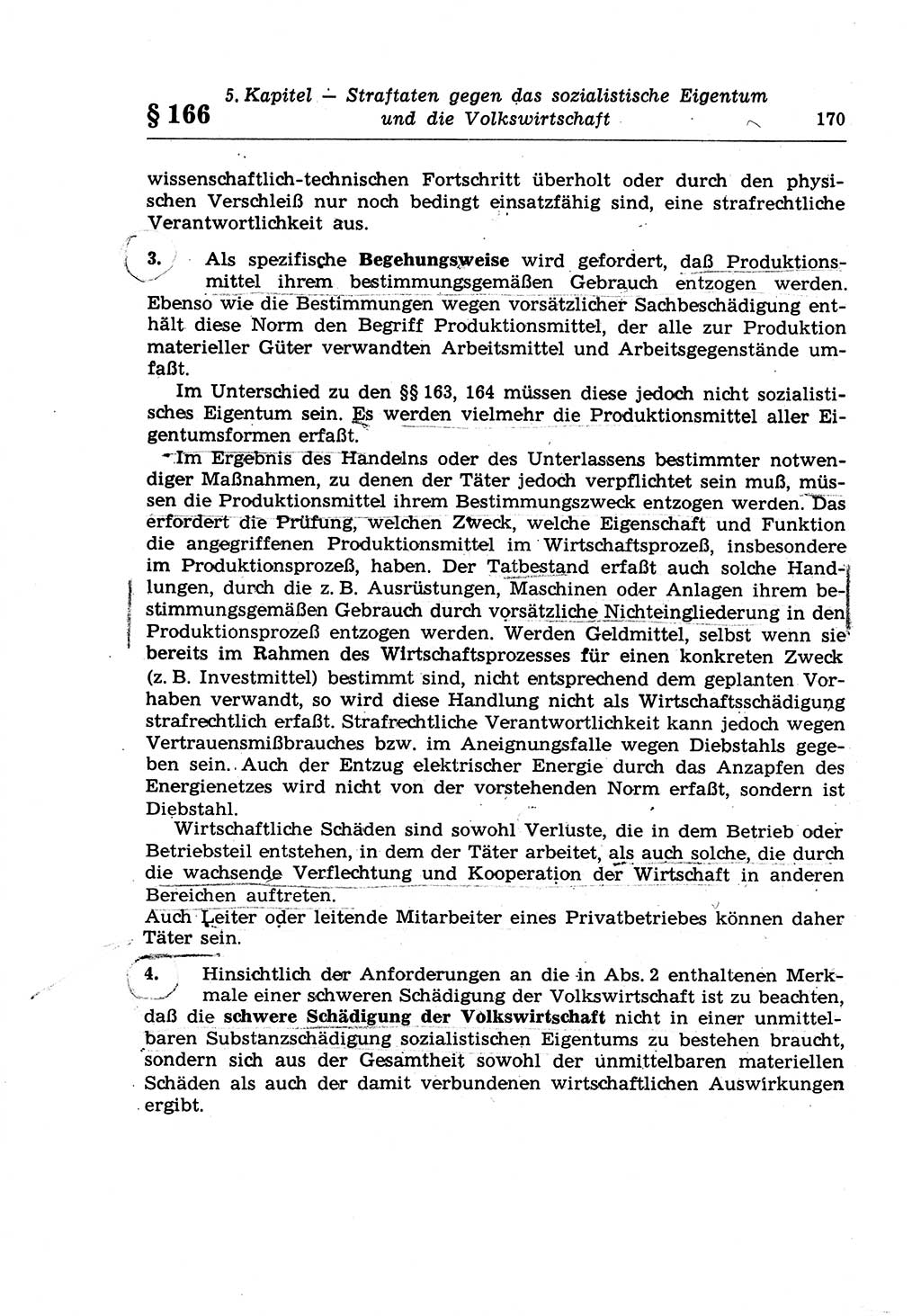 Strafrecht der Deutschen Demokratischen Republik (DDR), Lehrkommentar zum Strafgesetzbuch (StGB), Besonderer Teil 1970, Seite 170 (Strafr. DDR Lehrkomm. StGB BT 1970, S. 170)