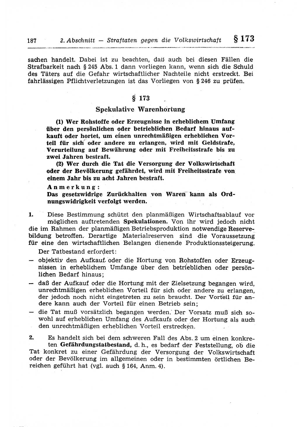 Strafrecht der Deutschen Demokratischen Republik (DDR), Lehrkommentar zum Strafgesetzbuch (StGB), Besonderer Teil 1970, Seite 187 (Strafr. DDR Lehrkomm. StGB BT 1970, S. 187)