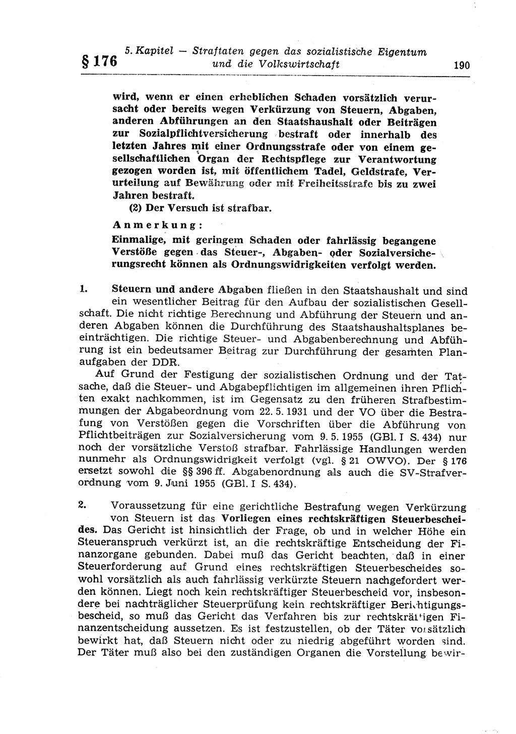 Strafrecht der Deutschen Demokratischen Republik (DDR), Lehrkommentar zum Strafgesetzbuch (StGB), Besonderer Teil 1970, Seite 190 (Strafr. DDR Lehrkomm. StGB BT 1970, S. 190)