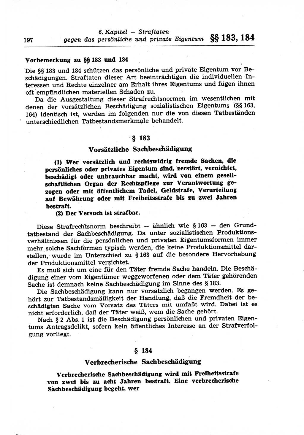 Strafrecht der Deutschen Demokratischen Republik (DDR), Lehrkommentar zum Strafgesetzbuch (StGB), Besonderer Teil 1970, Seite 197 (Strafr. DDR Lehrkomm. StGB BT 1970, S. 197)