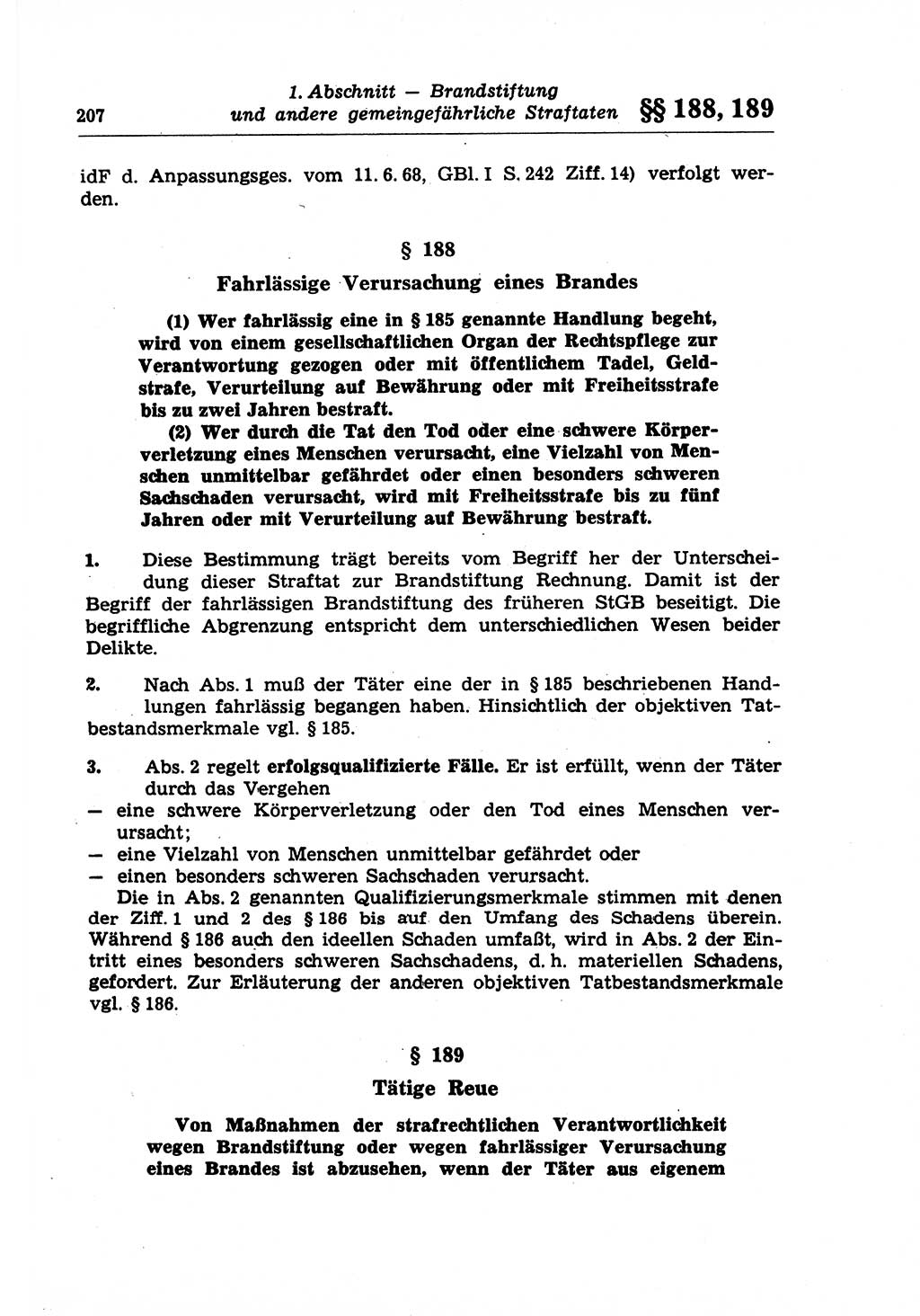 Strafrecht der Deutschen Demokratischen Republik (DDR), Lehrkommentar zum Strafgesetzbuch (StGB), Besonderer Teil 1970, Seite 207 (Strafr. DDR Lehrkomm. StGB BT 1970, S. 207)