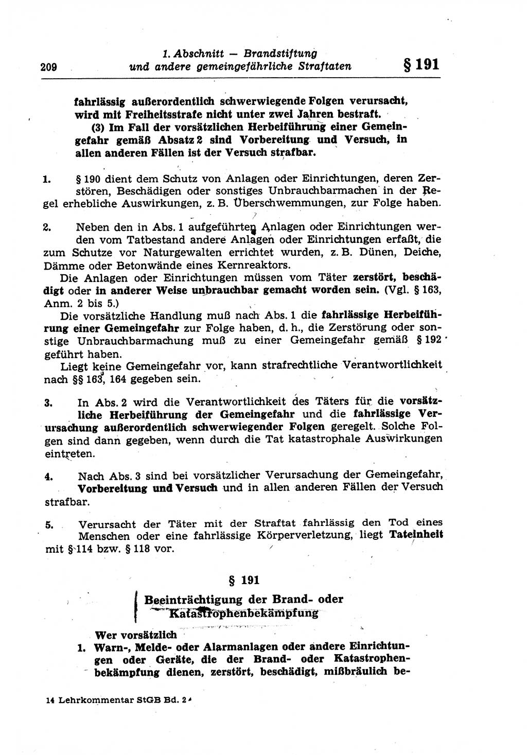 Strafrecht der Deutschen Demokratischen Republik (DDR), Lehrkommentar zum Strafgesetzbuch (StGB), Besonderer Teil 1970, Seite 209 (Strafr. DDR Lehrkomm. StGB BT 1970, S. 209)