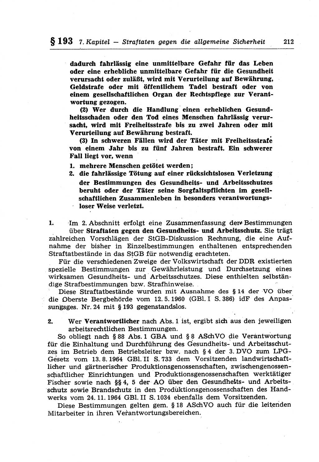 Strafrecht der Deutschen Demokratischen Republik (DDR), Lehrkommentar zum Strafgesetzbuch (StGB), Besonderer Teil 1970, Seite 212 (Strafr. DDR Lehrkomm. StGB BT 1970, S. 212)