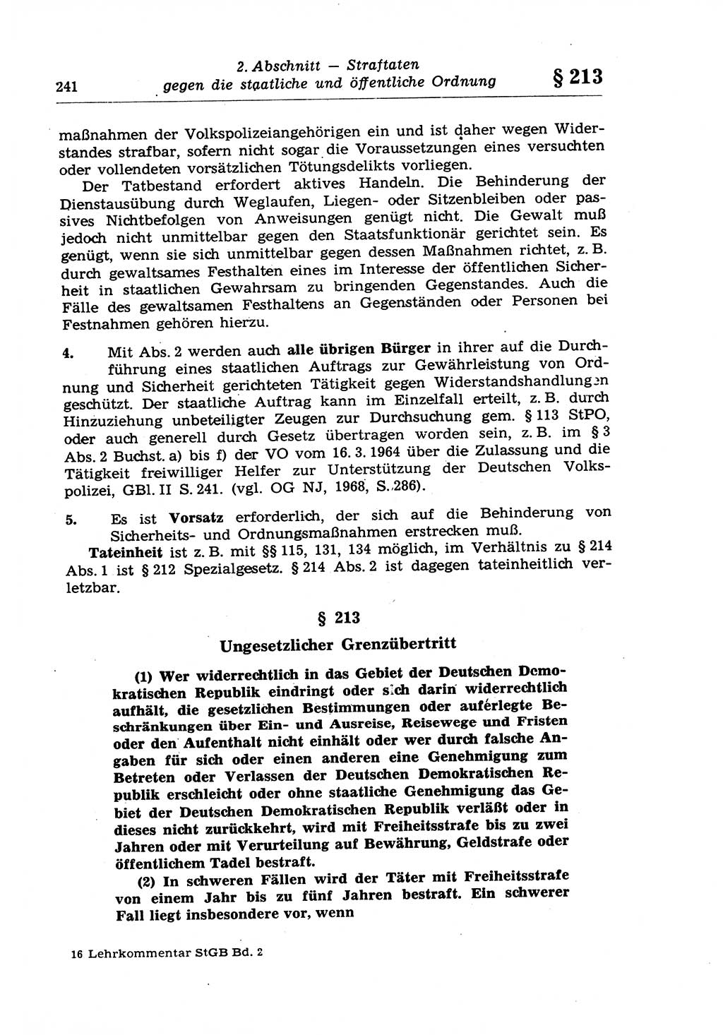 Strafrecht der Deutschen Demokratischen Republik (DDR), Lehrkommentar zum Strafgesetzbuch (StGB), Besonderer Teil 1970, Seite 241 (Strafr. DDR Lehrkomm. StGB BT 1970, S. 241)