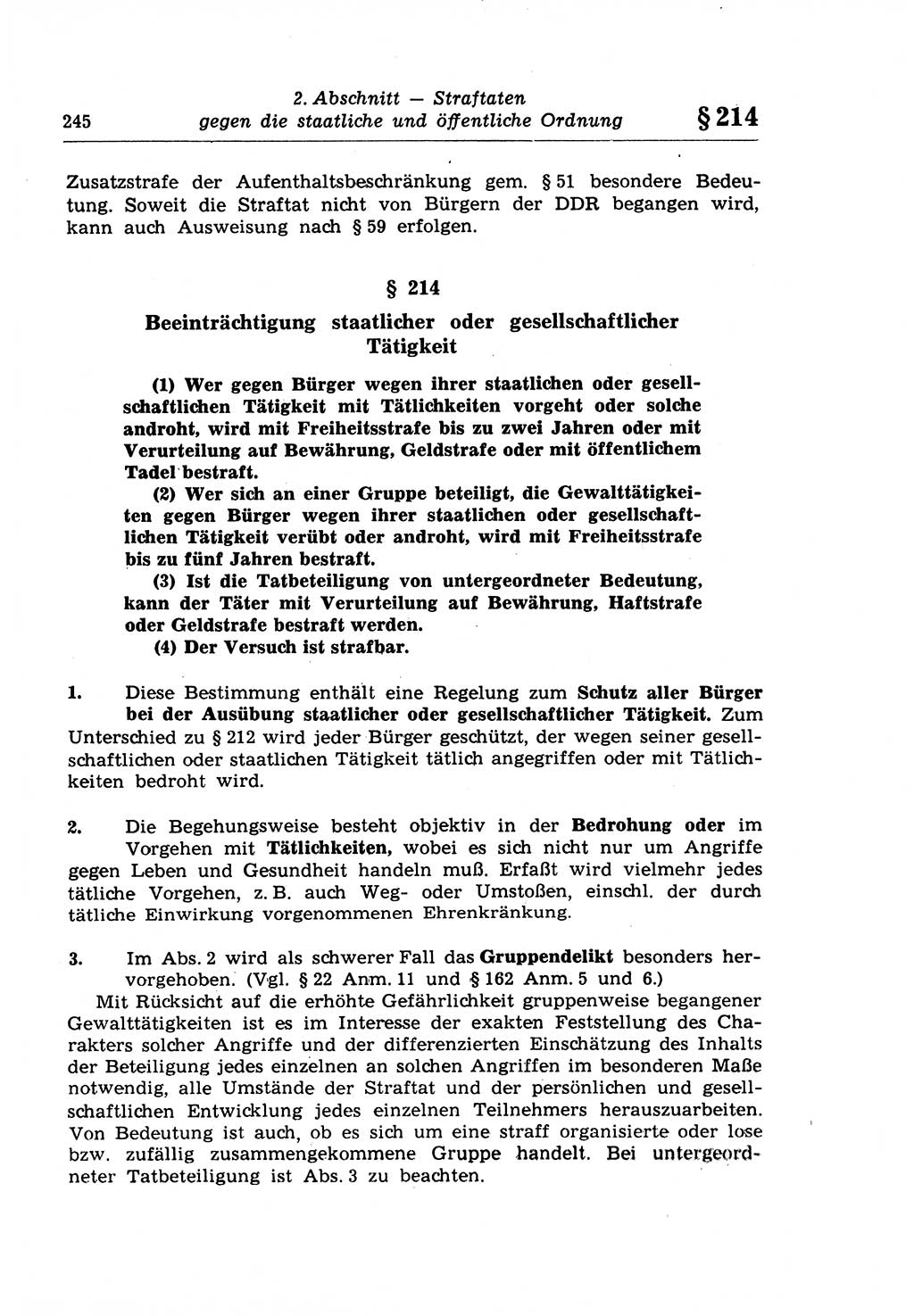 Strafrecht der Deutschen Demokratischen Republik (DDR), Lehrkommentar zum Strafgesetzbuch (StGB), Besonderer Teil 1970, Seite 245 (Strafr. DDR Lehrkomm. StGB BT 1970, S. 245)