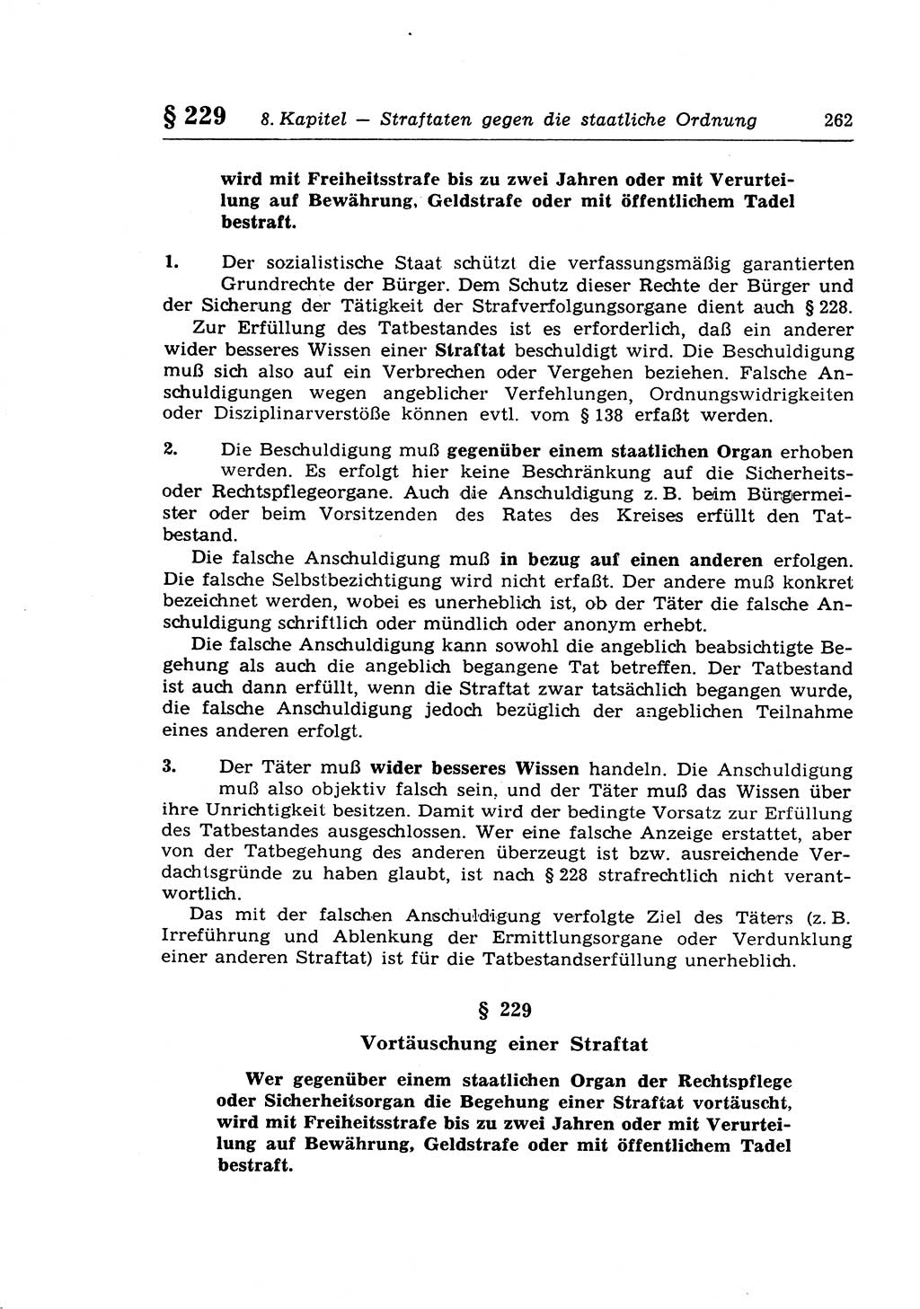 Strafrecht der Deutschen Demokratischen Republik (DDR), Lehrkommentar zum Strafgesetzbuch (StGB), Besonderer Teil 1970, Seite 262 (Strafr. DDR Lehrkomm. StGB BT 1970, S. 262)