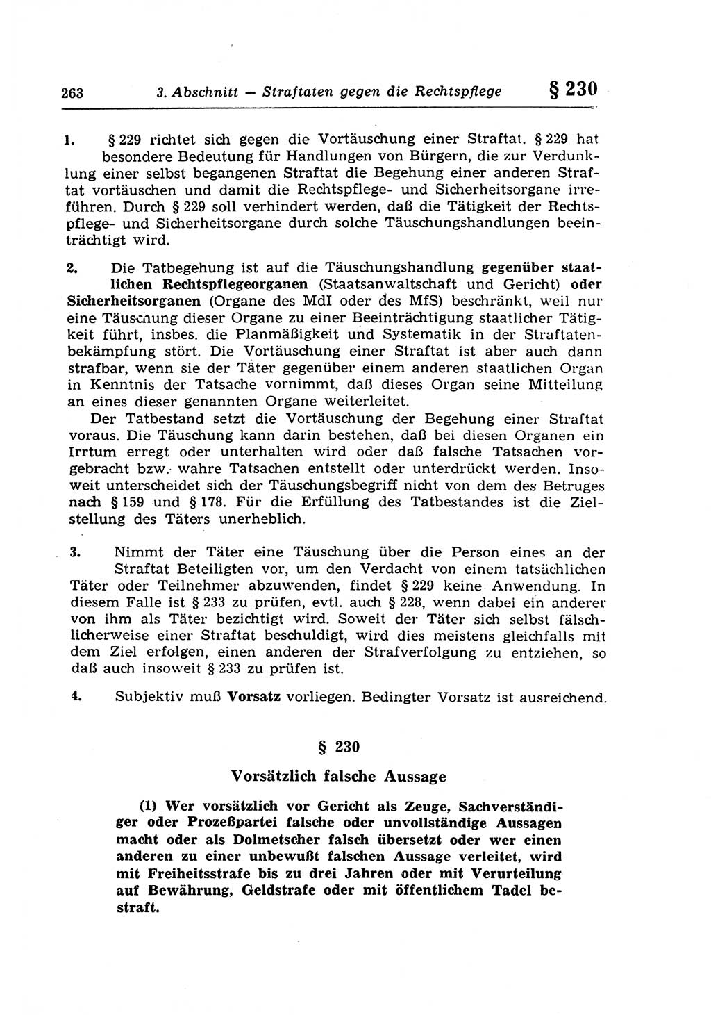 Strafrecht der Deutschen Demokratischen Republik (DDR), Lehrkommentar zum Strafgesetzbuch (StGB), Besonderer Teil 1970, Seite 263 (Strafr. DDR Lehrkomm. StGB BT 1970, S. 263)