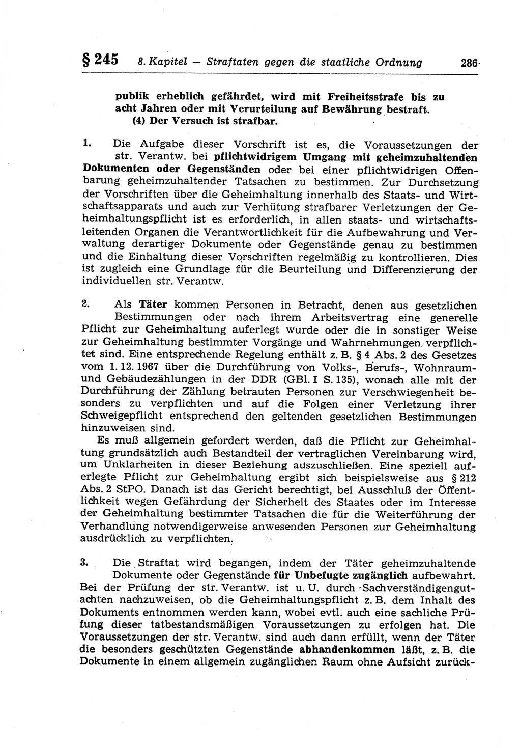 Strafrecht der Deutschen Demokratischen Republik (DDR), Lehrkommentar zum Strafgesetzbuch (StGB), Besonderer Teil 1970, Seite 286 (Strafr. DDR Lehrkomm. StGB BT 1970, S. 286)