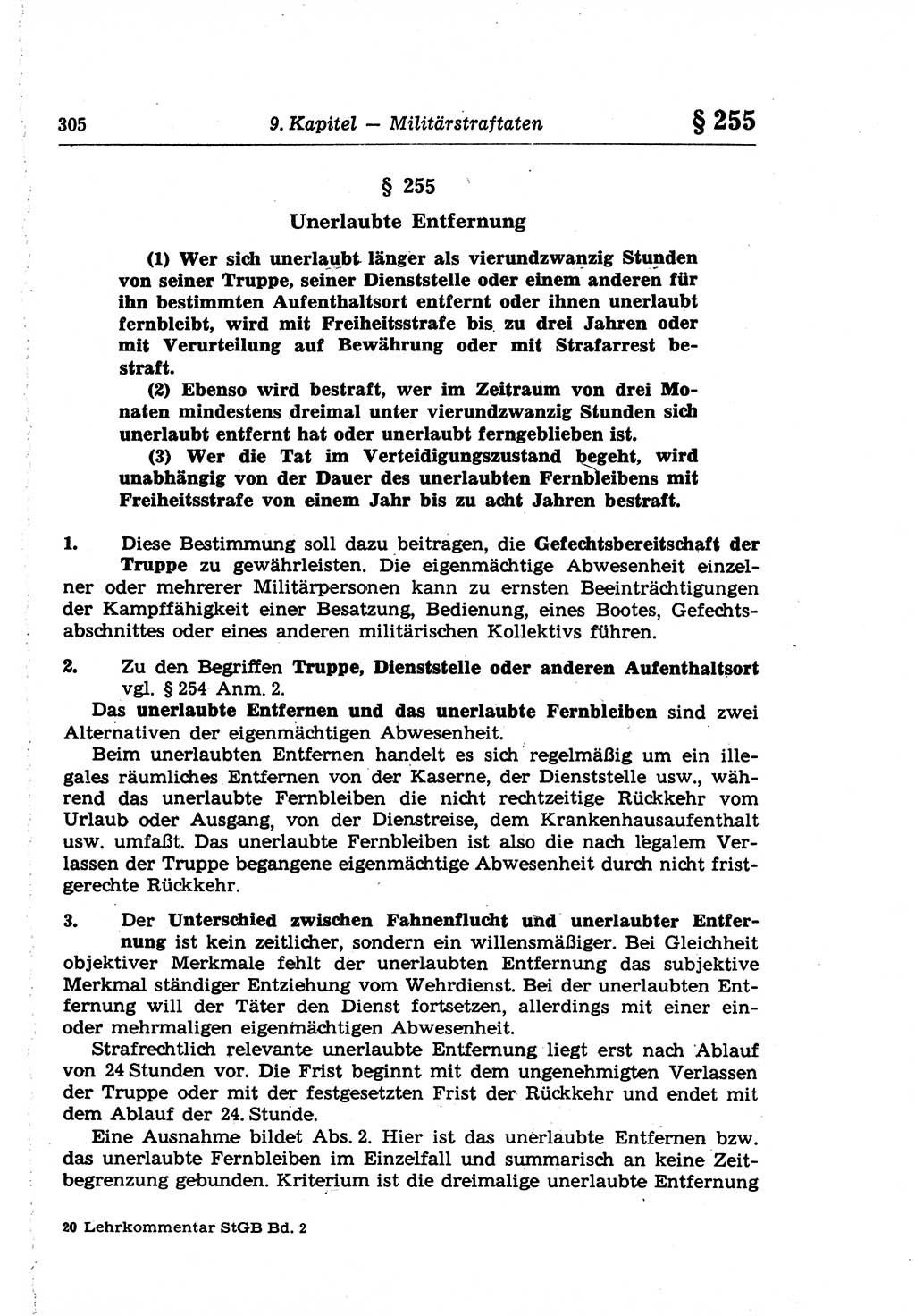 Strafrecht der Deutschen Demokratischen Republik (DDR), Lehrkommentar zum Strafgesetzbuch (StGB), Besonderer Teil 1970, Seite 305 (Strafr. DDR Lehrkomm. StGB BT 1970, S. 305)