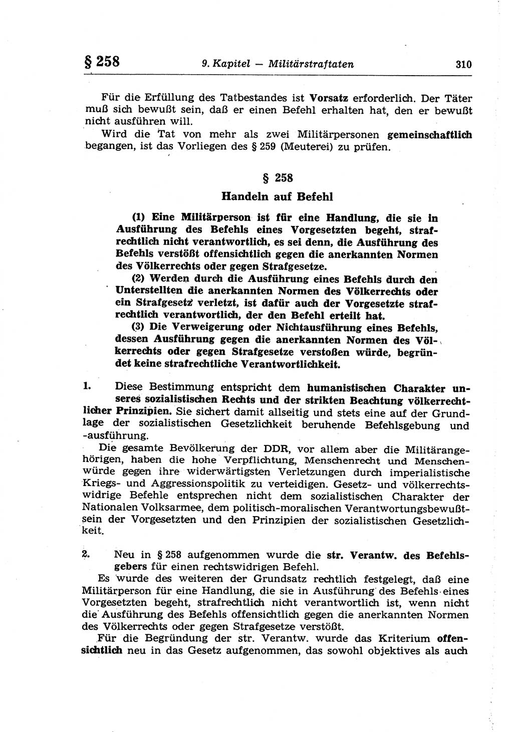 Strafrecht der Deutschen Demokratischen Republik (DDR), Lehrkommentar zum Strafgesetzbuch (StGB), Besonderer Teil 1970, Seite 310 (Strafr. DDR Lehrkomm. StGB BT 1970, S. 310)