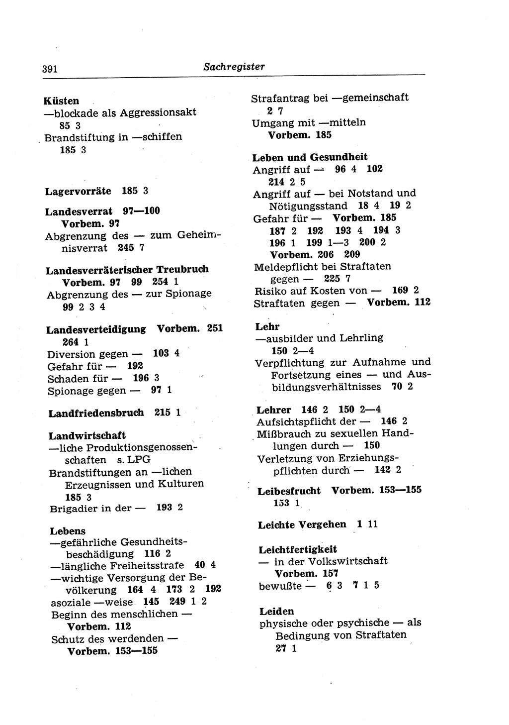 Strafrecht der Deutschen Demokratischen Republik (DDR), Lehrkommentar zum Strafgesetzbuch (StGB), Besonderer Teil 1970, Seite 391 (Strafr. DDR Lehrkomm. StGB BT 1970, S. 391)