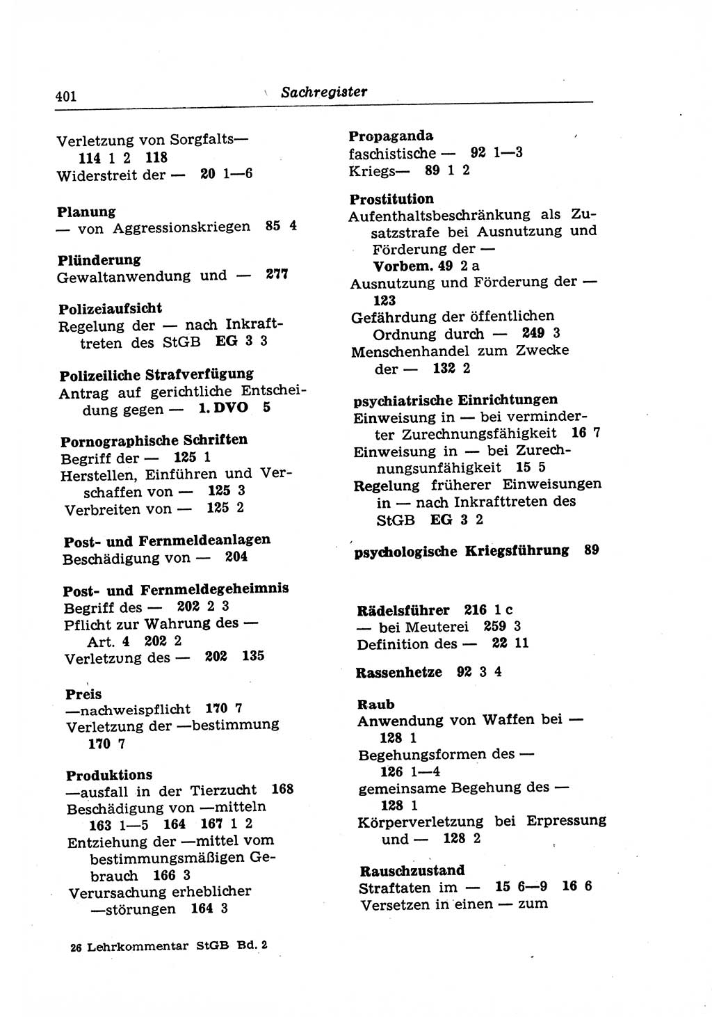 Strafrecht der Deutschen Demokratischen Republik (DDR), Lehrkommentar zum Strafgesetzbuch (StGB), Besonderer Teil 1970, Seite 401 (Strafr. DDR Lehrkomm. StGB BT 1970, S. 401)