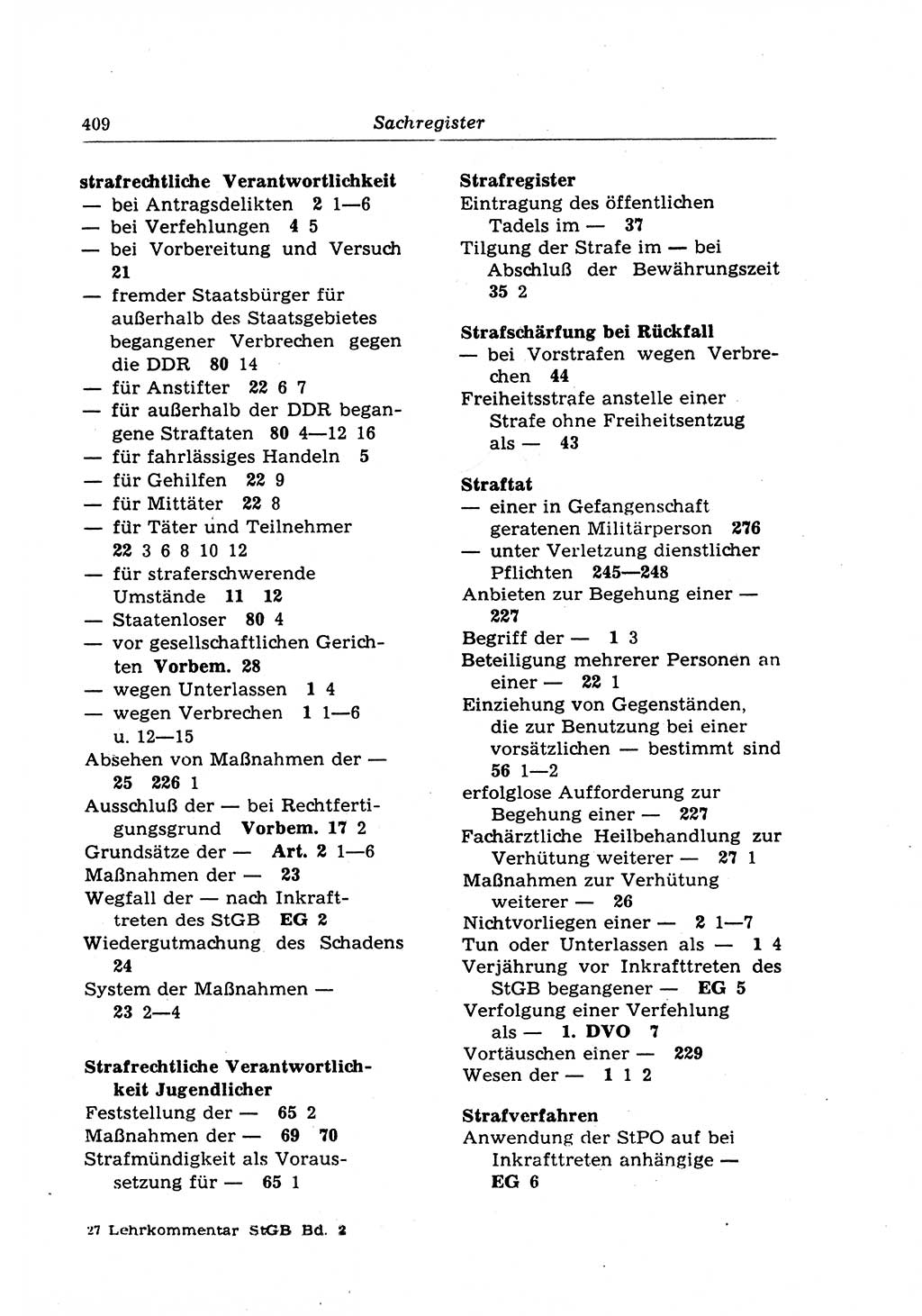 Strafrecht der Deutschen Demokratischen Republik (DDR), Lehrkommentar zum Strafgesetzbuch (StGB), Besonderer Teil 1970, Seite 409 (Strafr. DDR Lehrkomm. StGB BT 1970, S. 409)