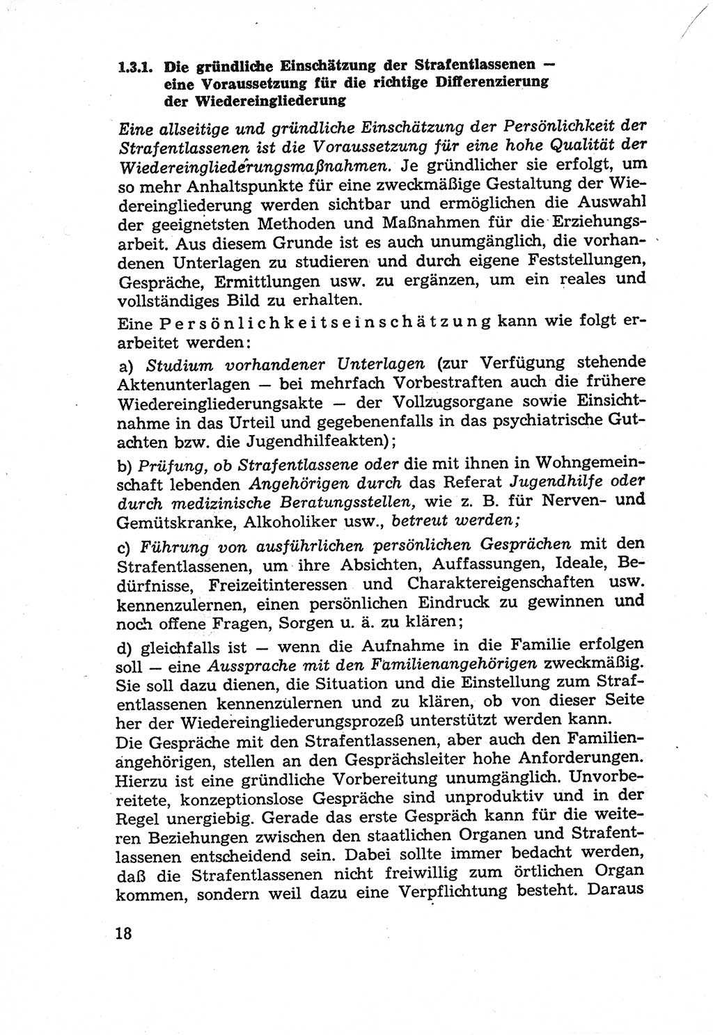 Die Wiedereingliederung Strafentlassener in das gesellschaftliche Leben [Deutsche Demokratische Republik (DDR)] und die Erziehung kriminell gefährdeter Bürger 1970, Seite 18 (Wiedereingl. Strafentl. DDR 1970, S. 18)