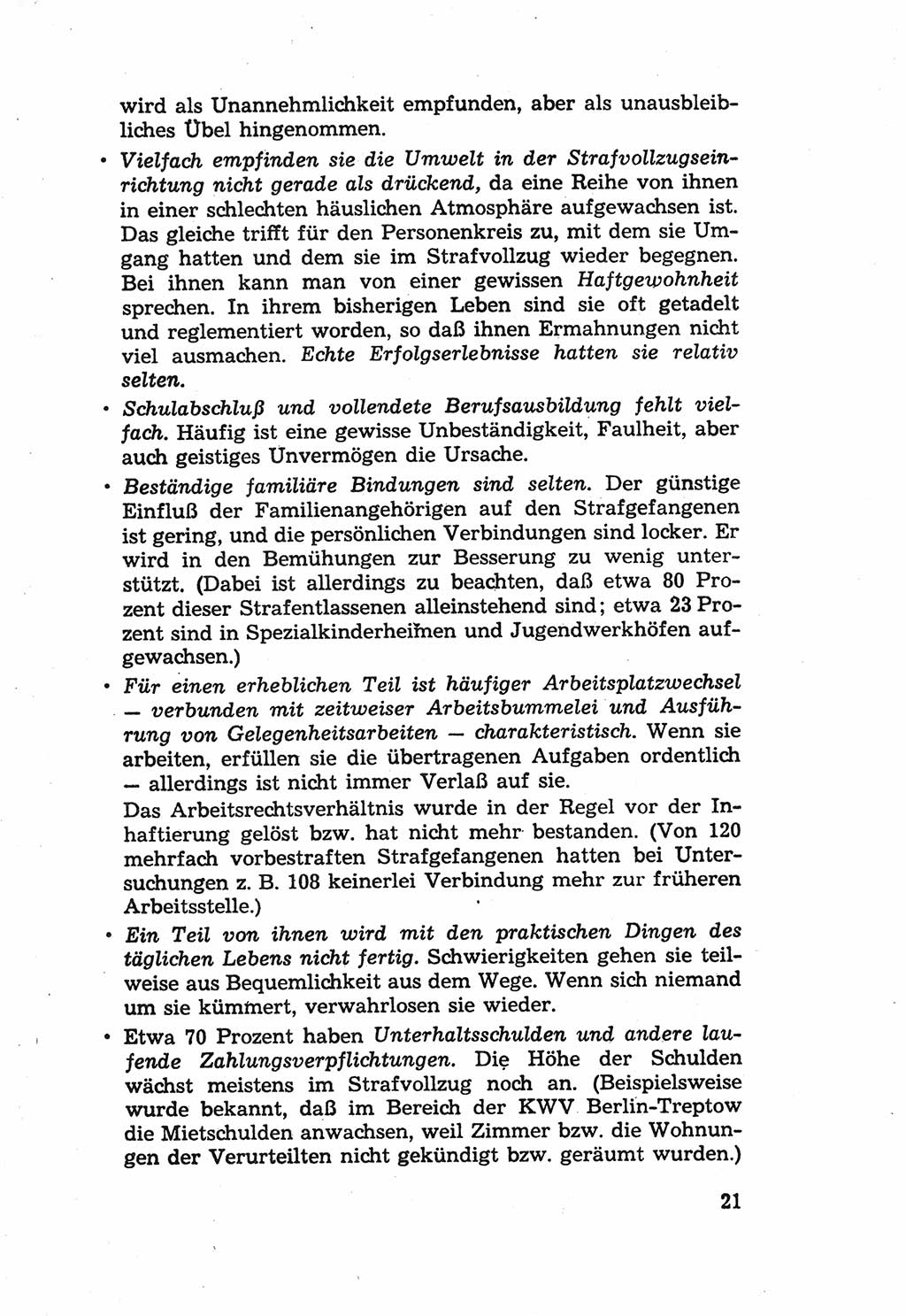 Die Wiedereingliederung Strafentlassener in das gesellschaftliche Leben [Deutsche Demokratische Republik (DDR)] und die Erziehung kriminell gefährdeter Bürger 1970, Seite 21 (Wiedereingl. Strafentl. DDR 1970, S. 21)