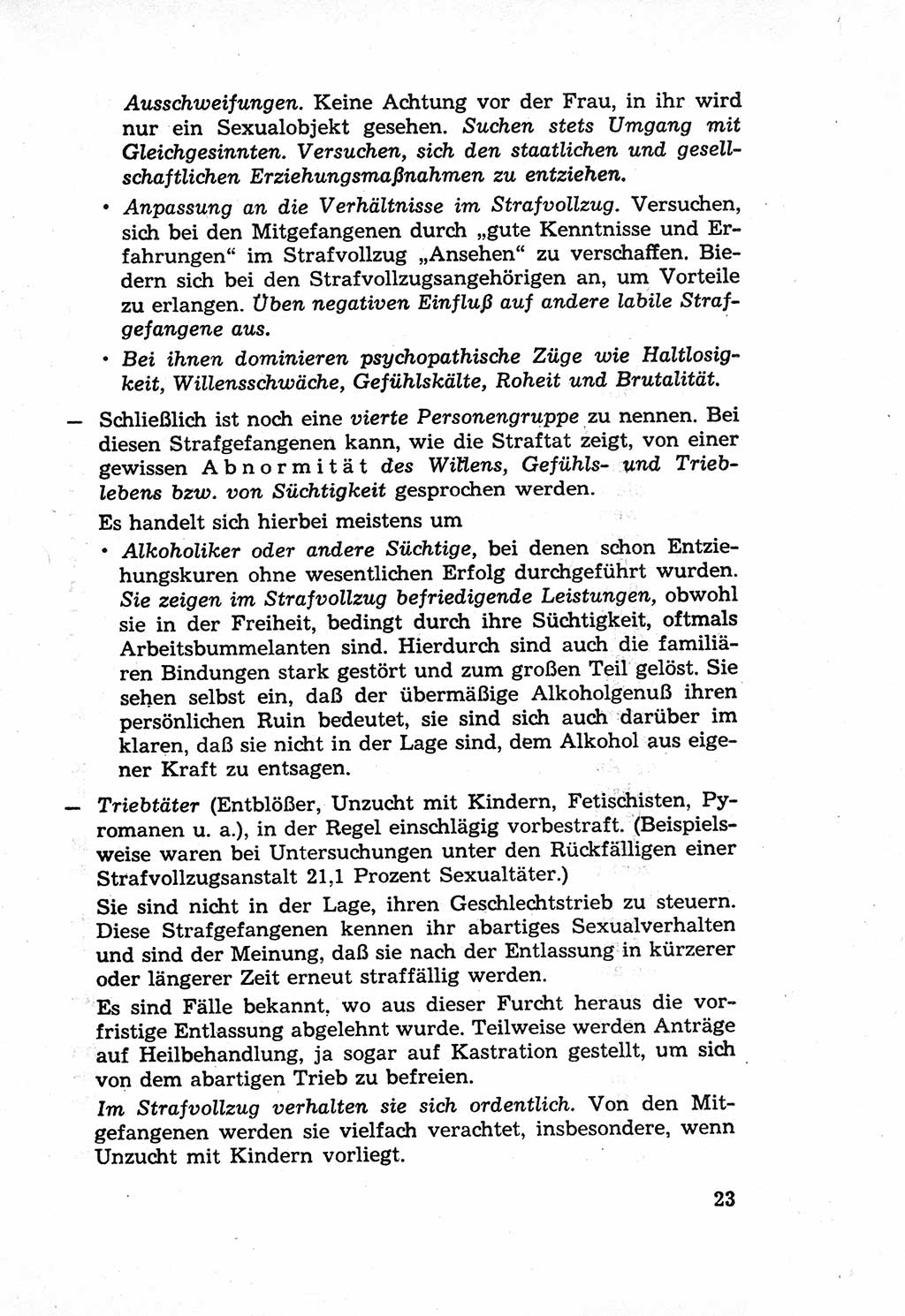 Die Wiedereingliederung Strafentlassener in das gesellschaftliche Leben [Deutsche Demokratische Republik (DDR)] und die Erziehung kriminell gefährdeter Bürger 1970, Seite 23 (Wiedereingl. Strafentl. DDR 1970, S. 23)