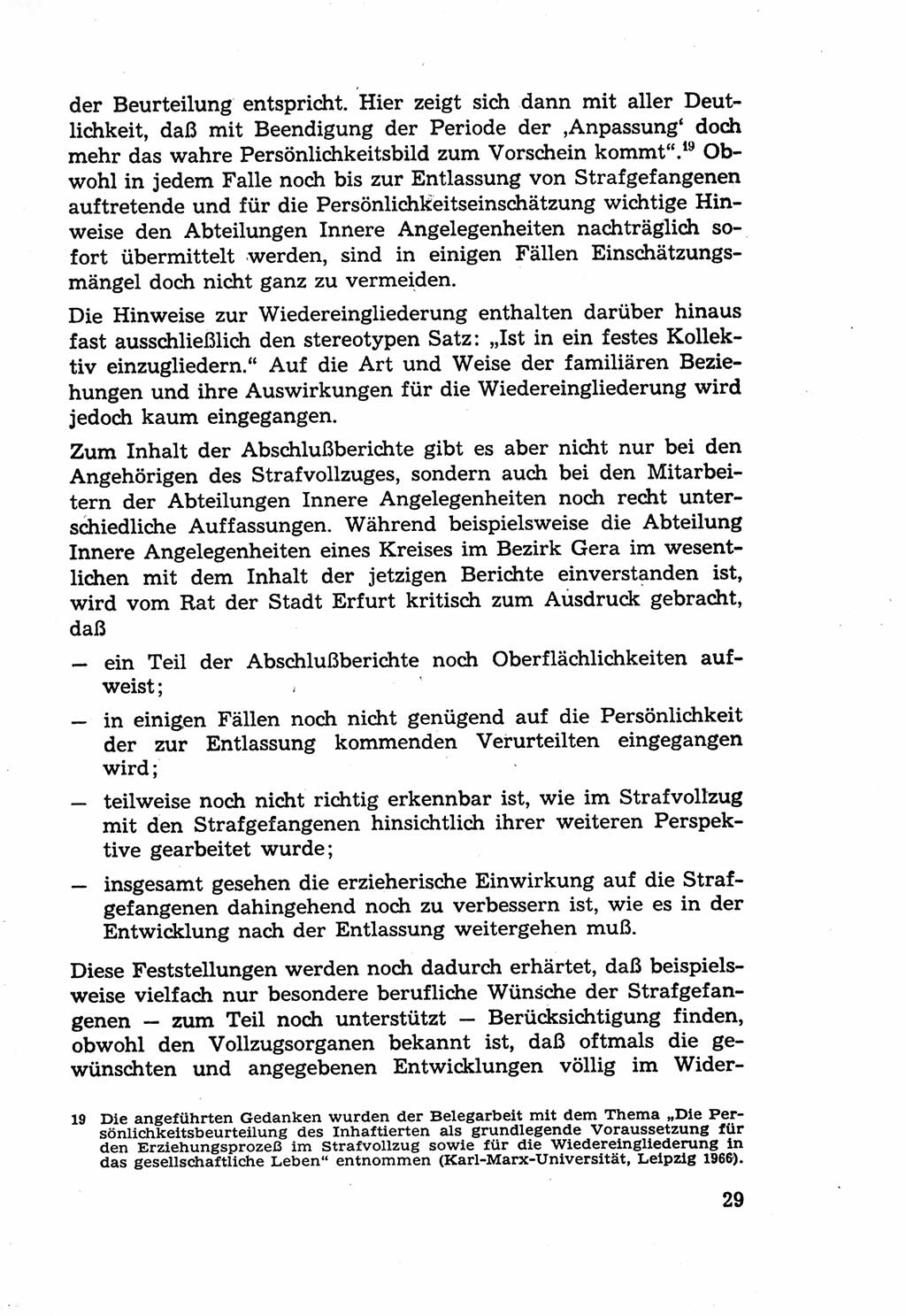 Die Wiedereingliederung Strafentlassener in das gesellschaftliche Leben [Deutsche Demokratische Republik (DDR)] und die Erziehung kriminell gefährdeter Bürger 1970, Seite 29 (Wiedereingl. Strafentl. DDR 1970, S. 29)