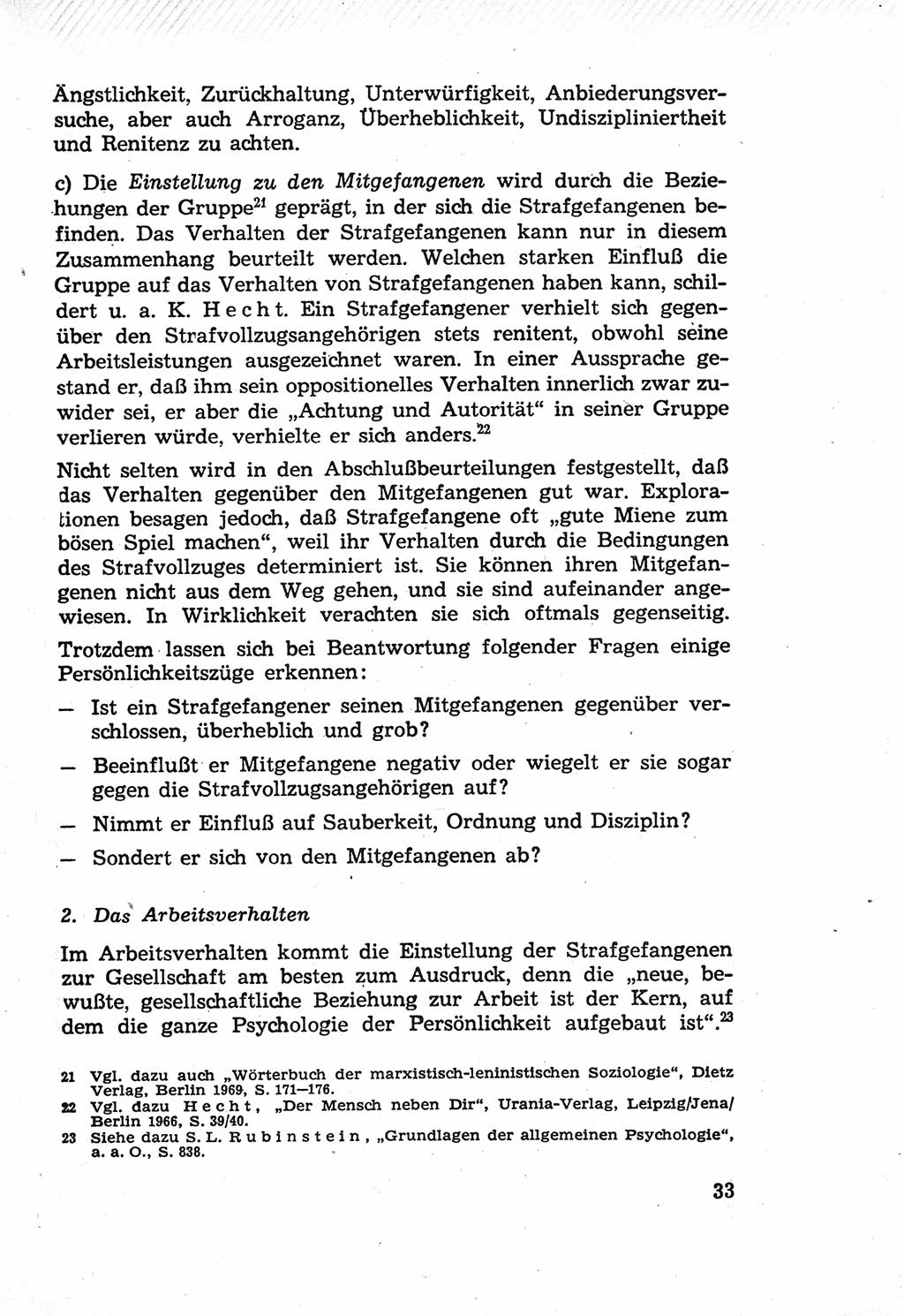 Die Wiedereingliederung Strafentlassener in das gesellschaftliche Leben [Deutsche Demokratische Republik (DDR)] und die Erziehung kriminell gefährdeter Bürger 1970, Seite 33 (Wiedereingl. Strafentl. DDR 1970, S. 33)
