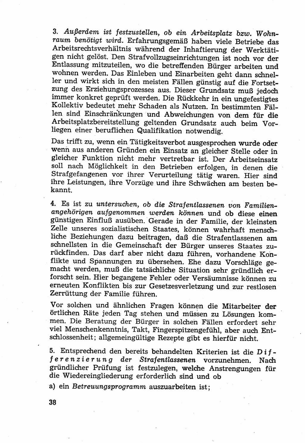 Die Wiedereingliederung Strafentlassener in das gesellschaftliche Leben [Deutsche Demokratische Republik (DDR)] und die Erziehung kriminell gefährdeter Bürger 1970, Seite 38 (Wiedereingl. Strafentl. DDR 1970, S. 38)